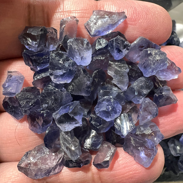 24 hrs only: 20 pcs Iolite, From Babati in Tanzania, blind pour, price is per 20 pcs - see video