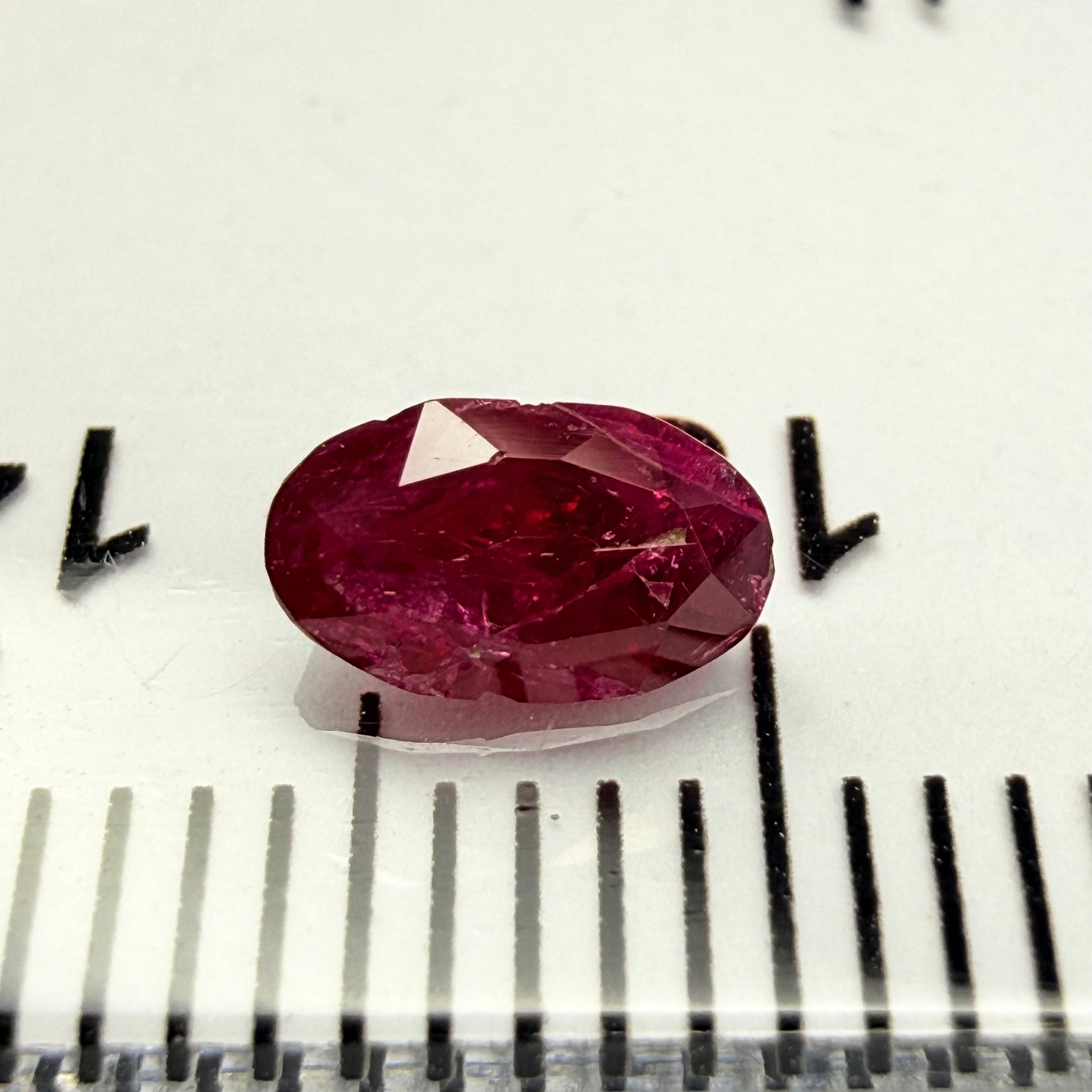 Longido Ruby, 0.48ct, Longido Mountain Range, Tanzania, Untreated Unheated, very badly cut. Priced accordingly