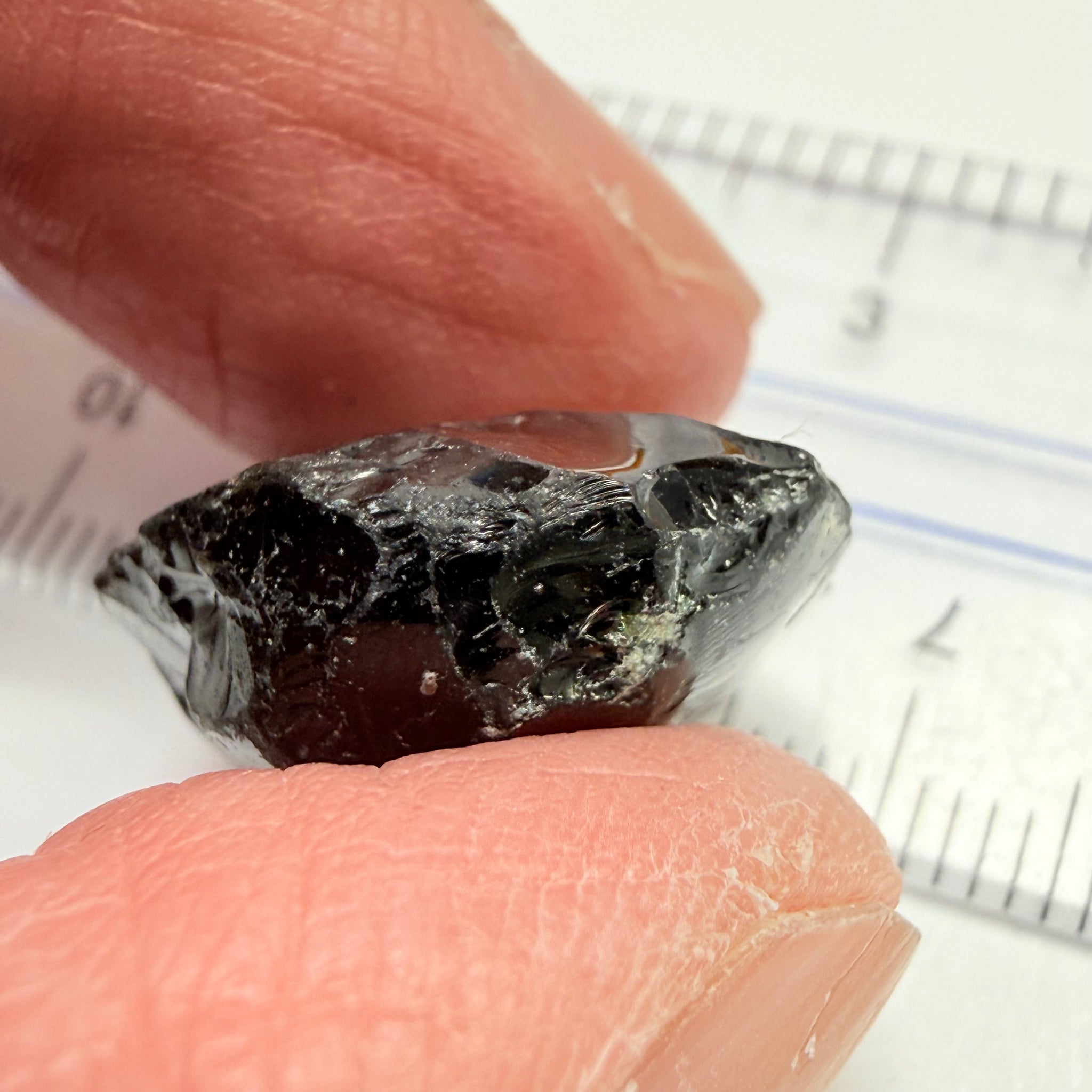 Chrome Tourmaline - very very dark, 23.88ct, Laletema, Tanzania, Untreated Unheated, flat shape, vvs-if, but very dark unless you find a way to heat it to lighten the colour, this one is just tooo dark literally black