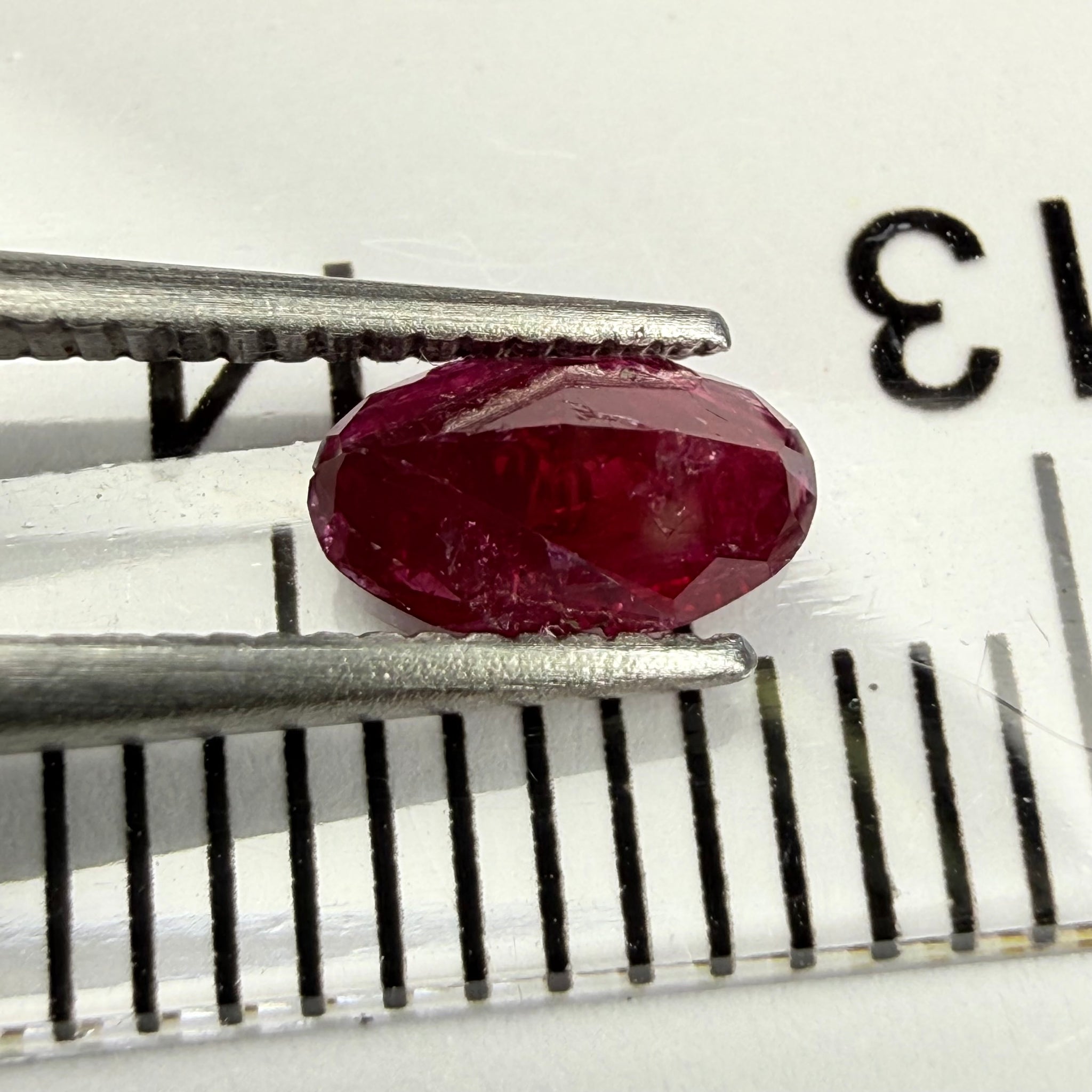 Longido Ruby, 0.48ct, Longido Mountain Range, Tanzania, Untreated Unheated, very badly cut. Priced accordingly