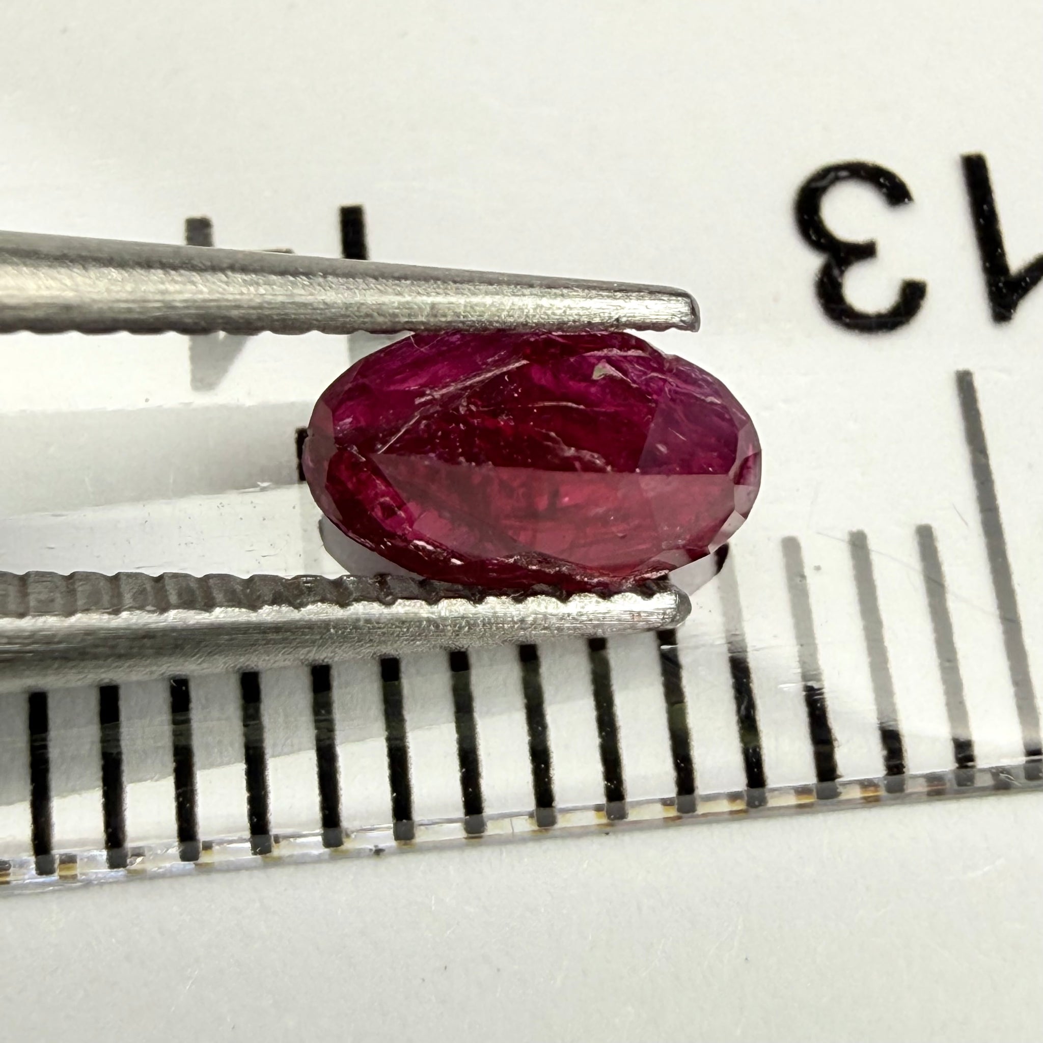 Longido Ruby, 0.48ct, Longido Mountain Range, Tanzania, Untreated Unheated, very badly cut. Priced accordingly