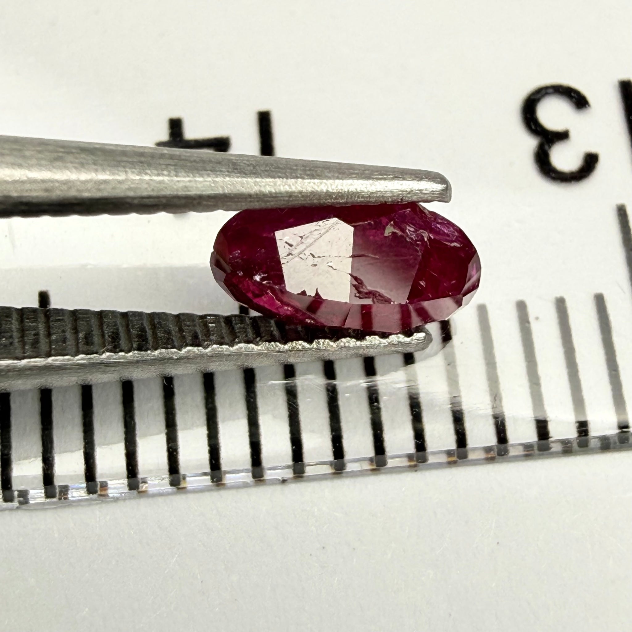 Longido Ruby, 0.48ct, Longido Mountain Range, Tanzania, Untreated Unheated, very badly cut. Priced accordingly