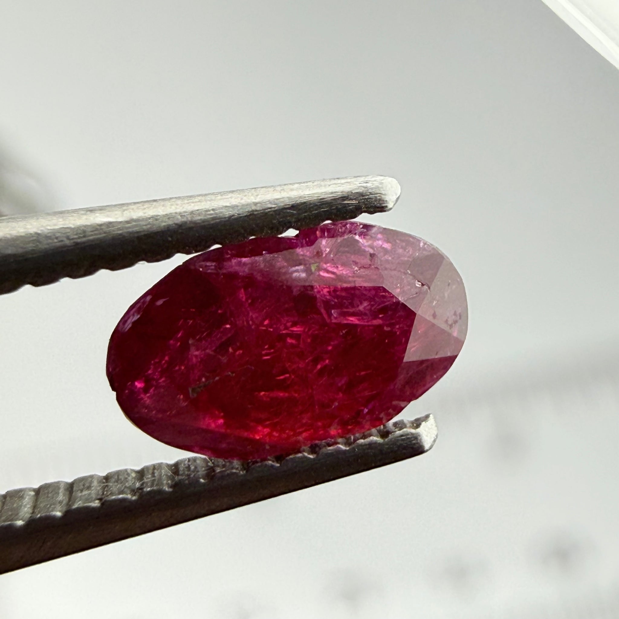 Longido Ruby, 0.48ct, Longido Mountain Range, Tanzania, Untreated Unheated, very badly cut. Priced accordingly