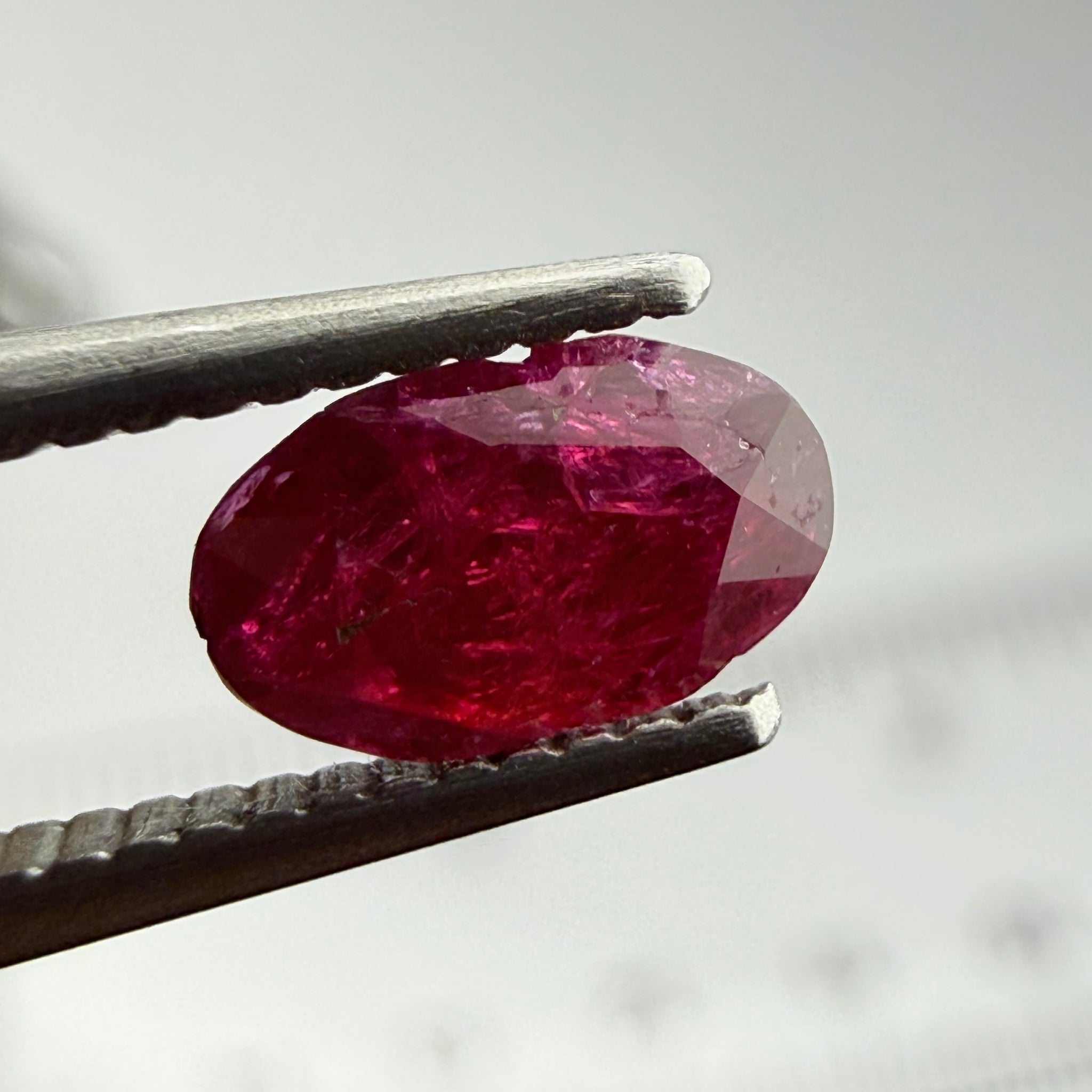 Longido Ruby, 0.48ct, Longido Mountain Range, Tanzania, Untreated Unheated, very badly cut. Priced accordingly