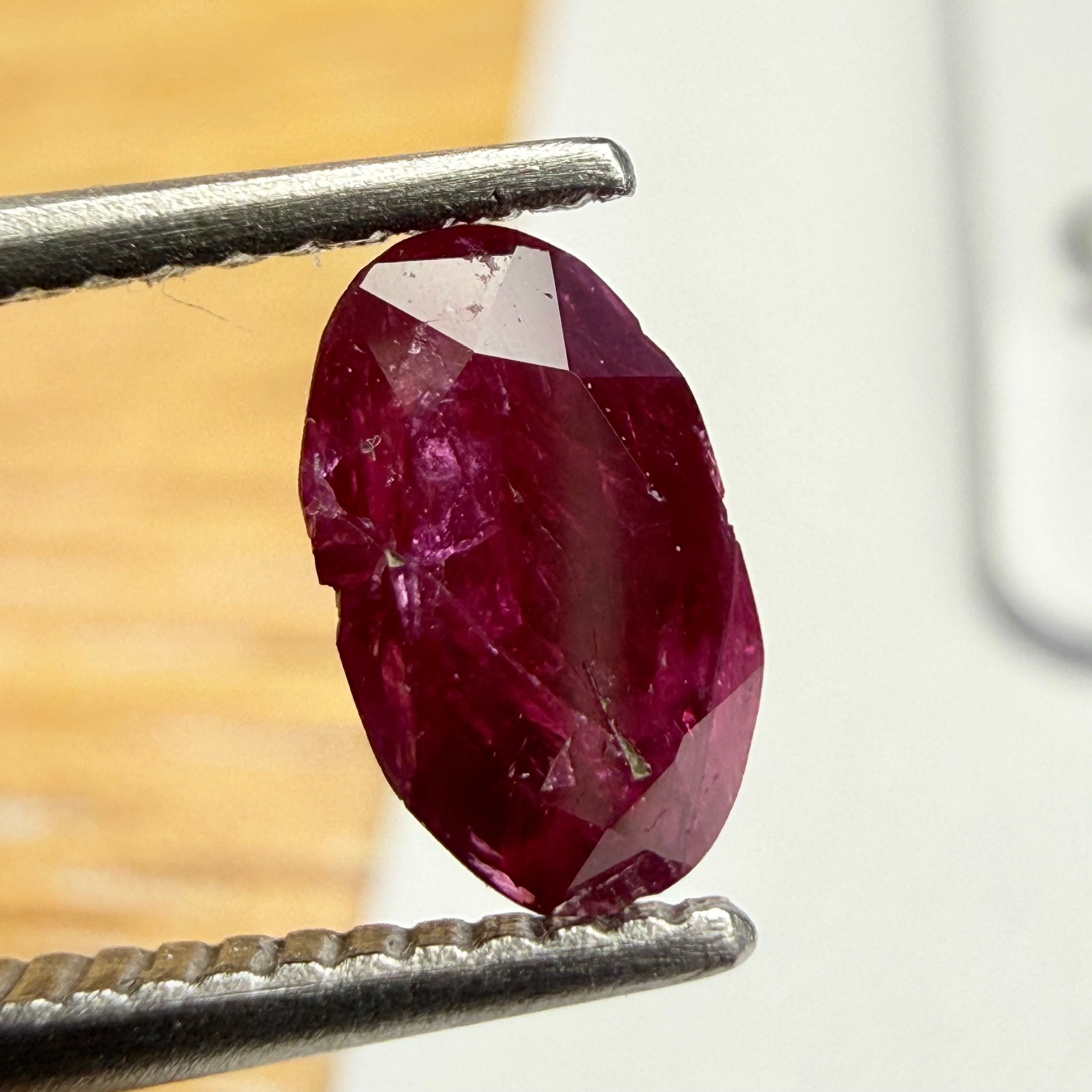 Longido Ruby, 0.48ct, Longido Mountain Range, Tanzania, Untreated Unheated, very badly cut. Priced accordingly