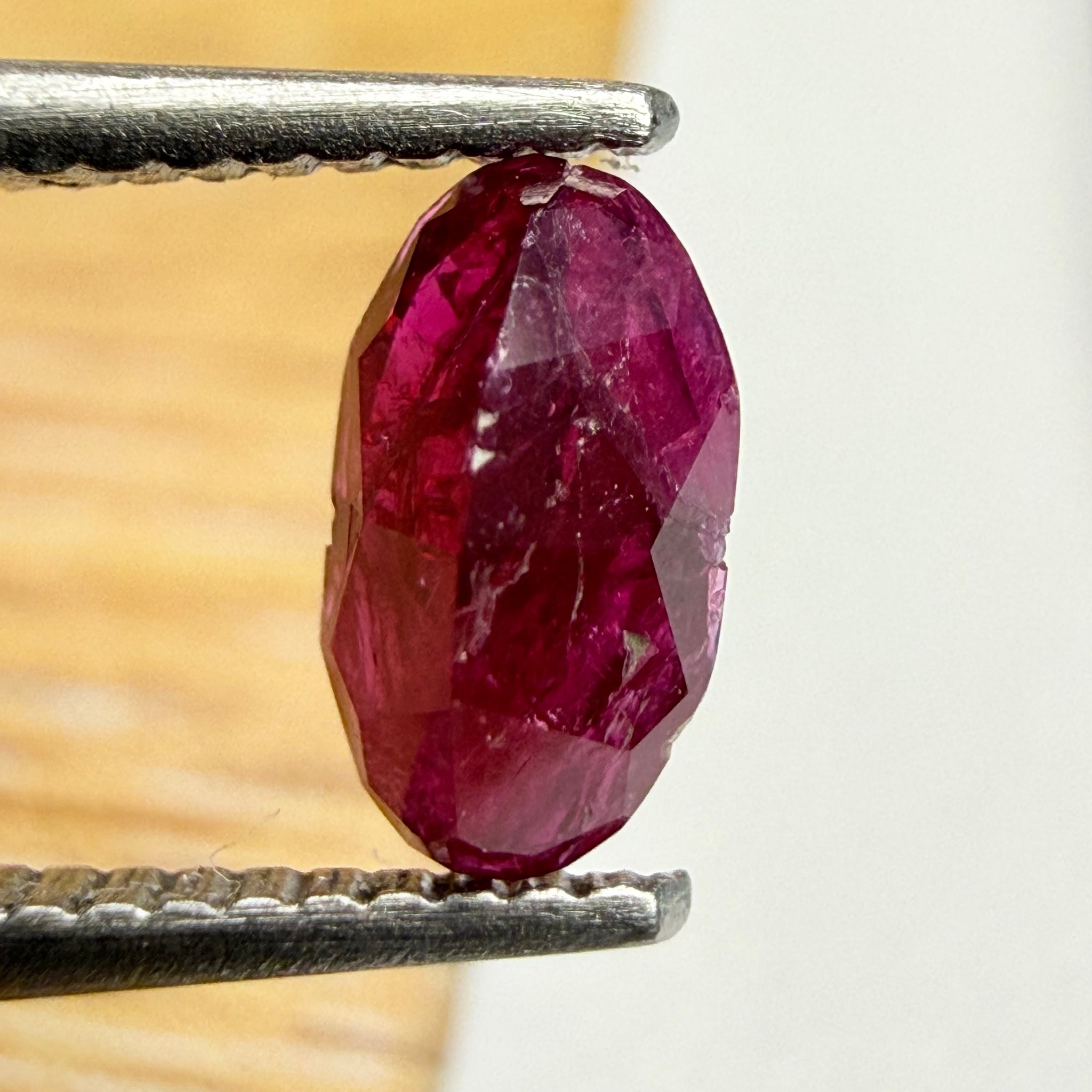 Longido Ruby, 0.48ct, Longido Mountain Range, Tanzania, Untreated Unheated, very badly cut. Priced accordingly