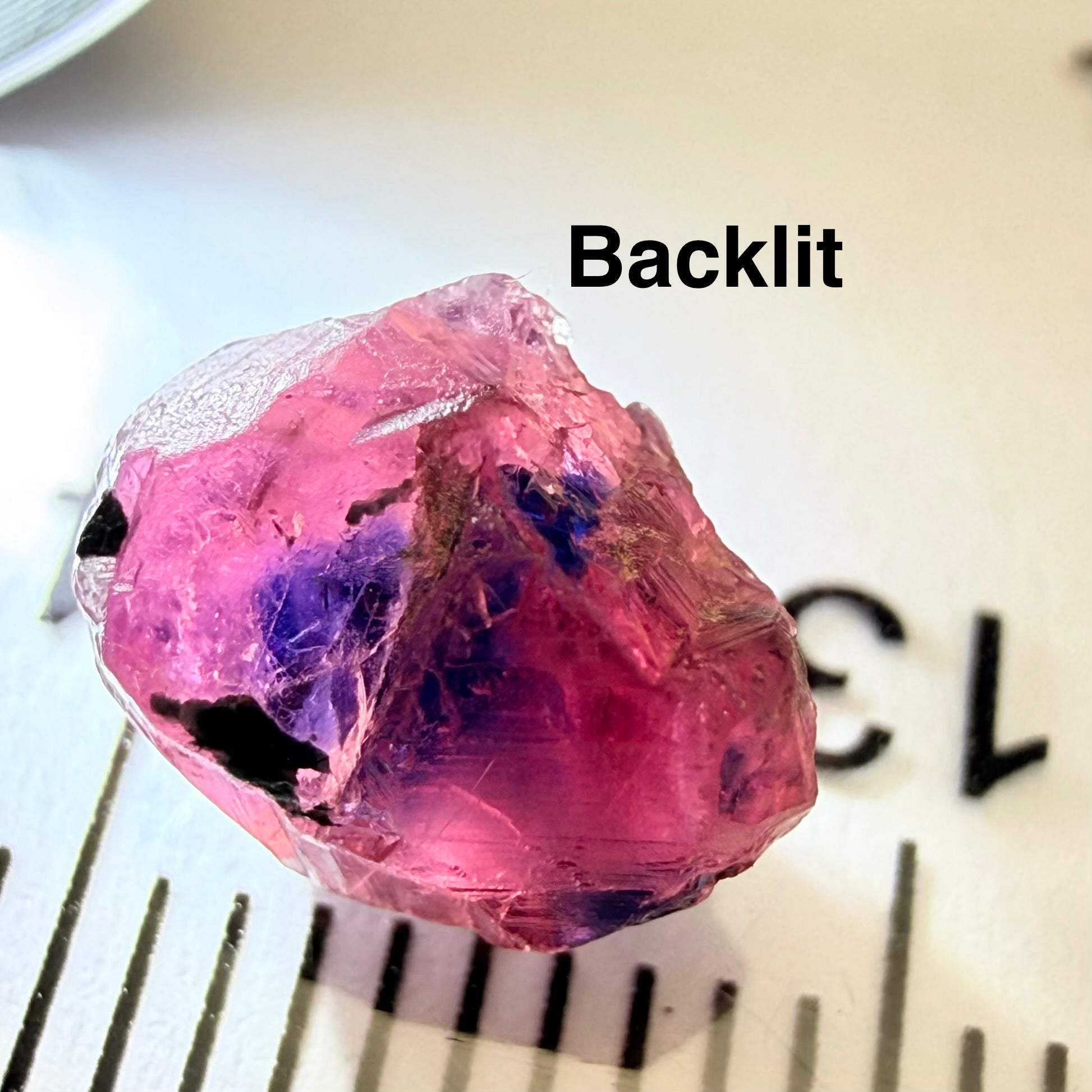 Winza Sapphire showing all 3 colours, 3.06ct Winza, Tanzania, Untreated Unheated, slightly included, see backlit photos
