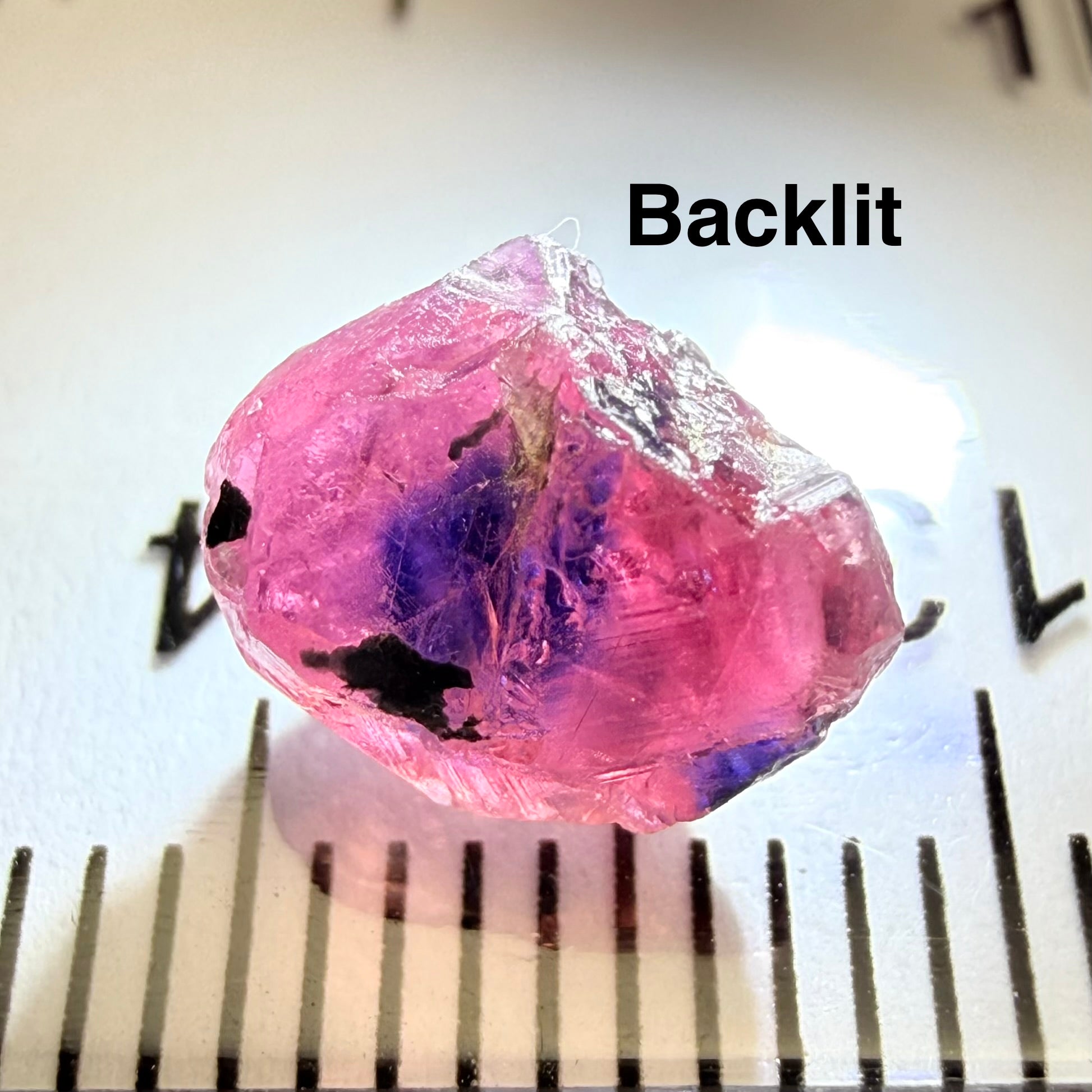 Winza Sapphire showing all 3 colours, 3.06ct Winza, Tanzania, Untreated Unheated, slightly included, see backlit photos