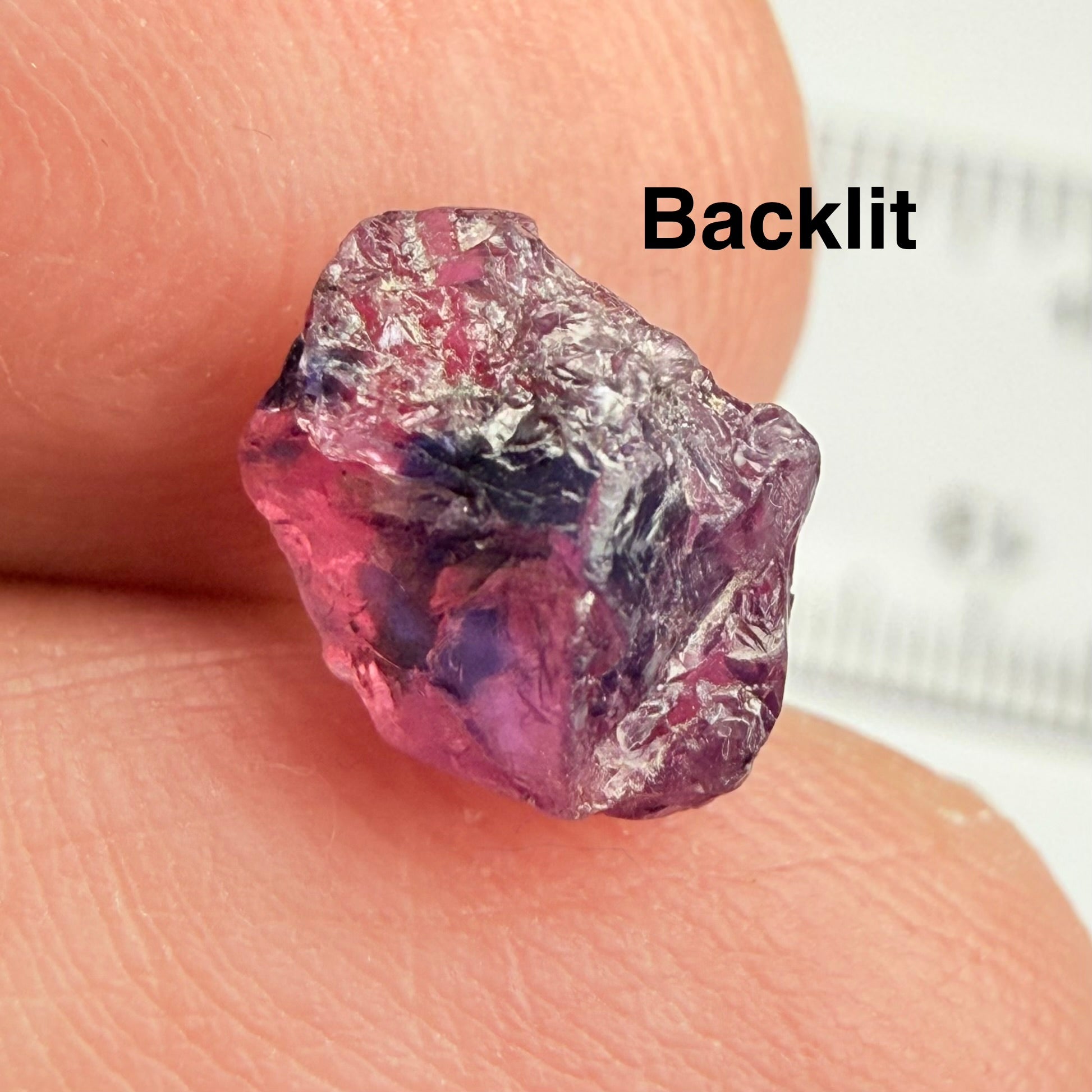 Winza Sapphire showing all 3 colours, 3.06ct Winza, Tanzania, Untreated Unheated, slightly included, see backlit photos