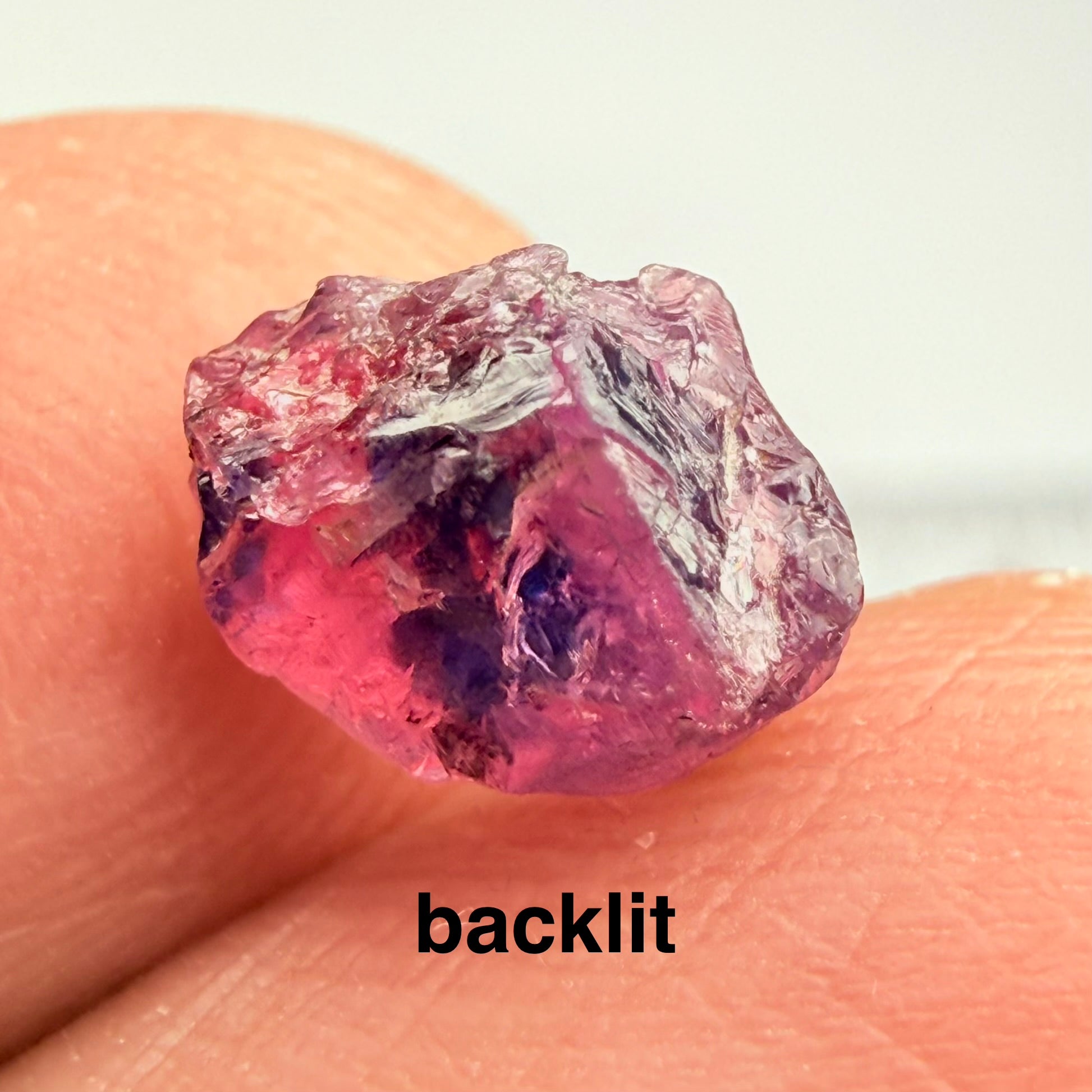 Winza Sapphire showing all 3 colours, 3.06ct Winza, Tanzania, Untreated Unheated, slightly included, see backlit photos
