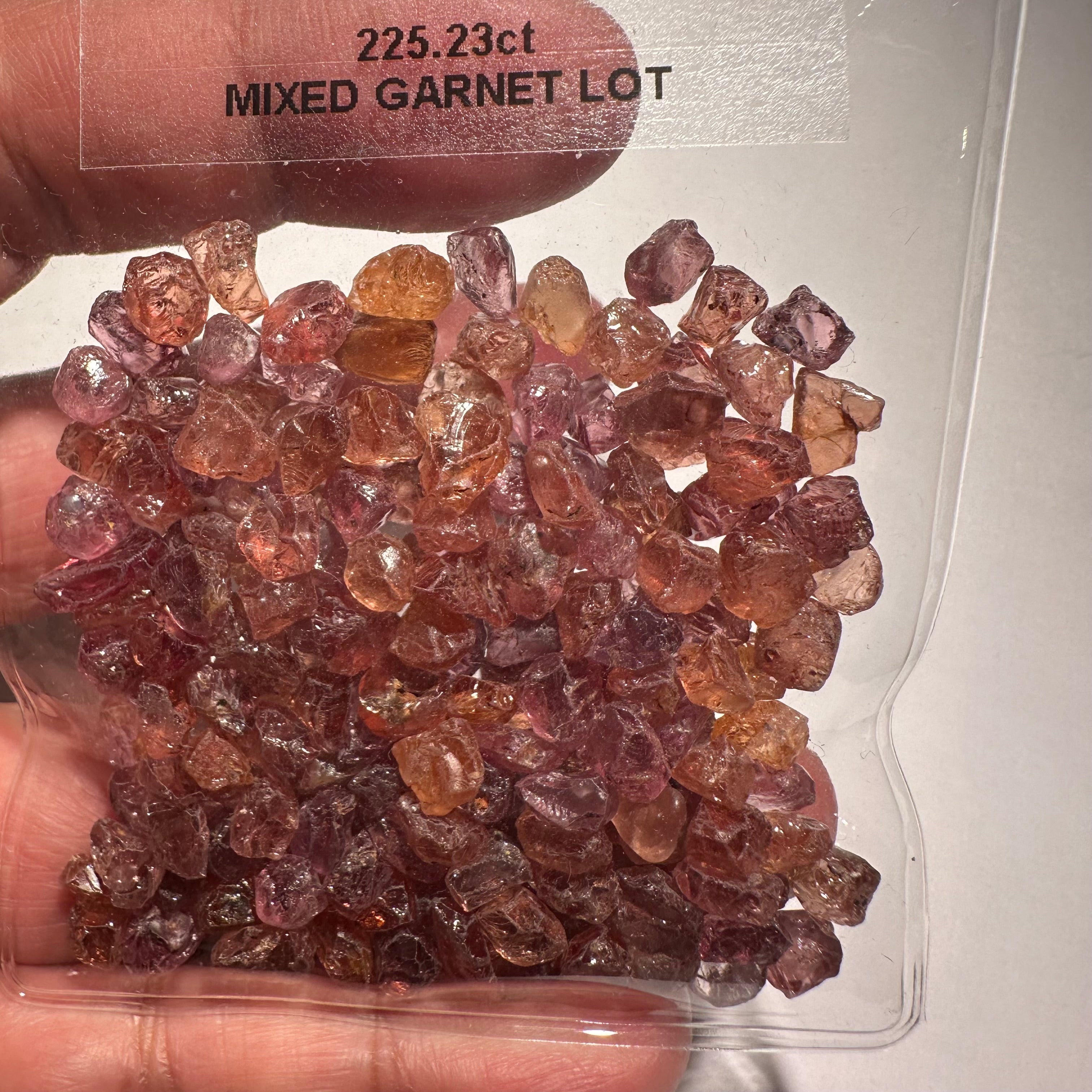 225.23ct Mixed Garnet Lot, Tanzania, Untreated Unheated, slightly included to included