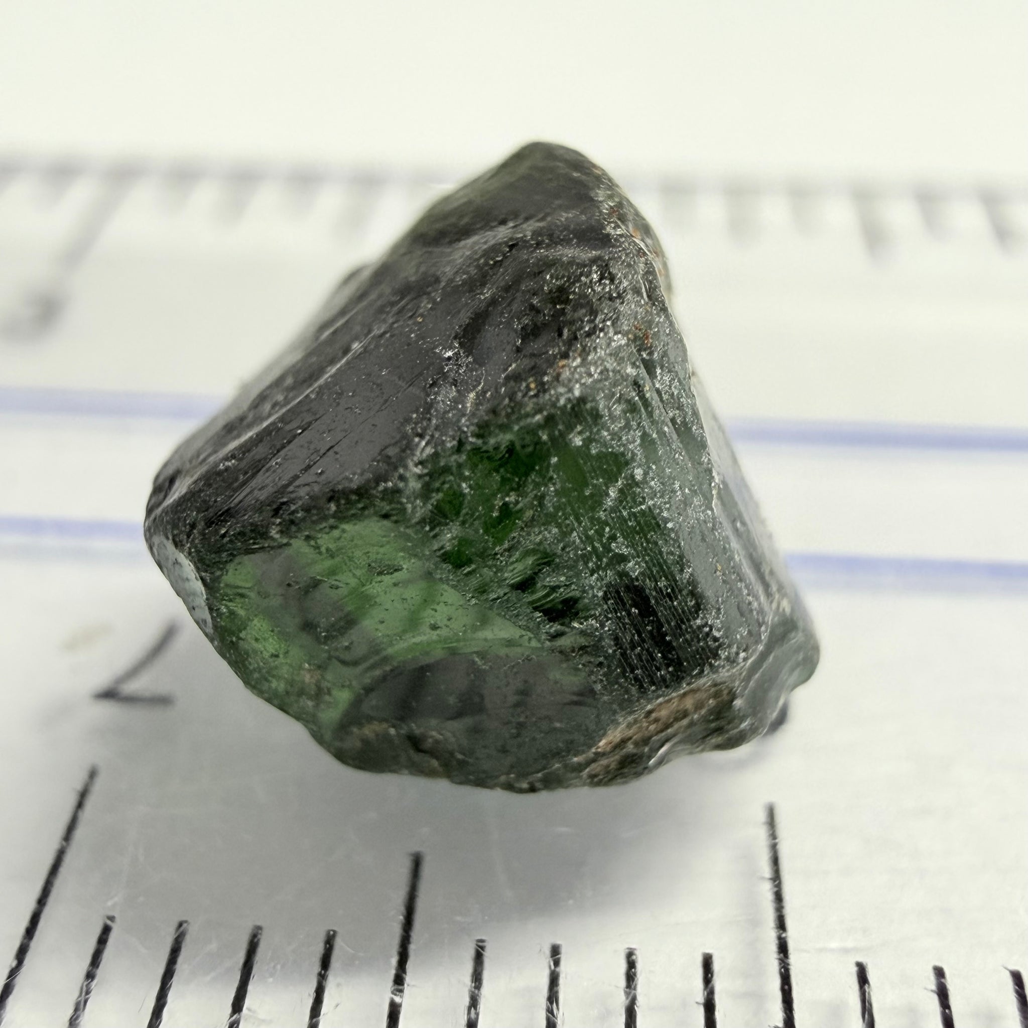 Tourmaline Crystal, 4.21ct, Mwajanga, Tanzania, Untreated Unheated, vvs-if, black cap tourmaline, c axis totally closed