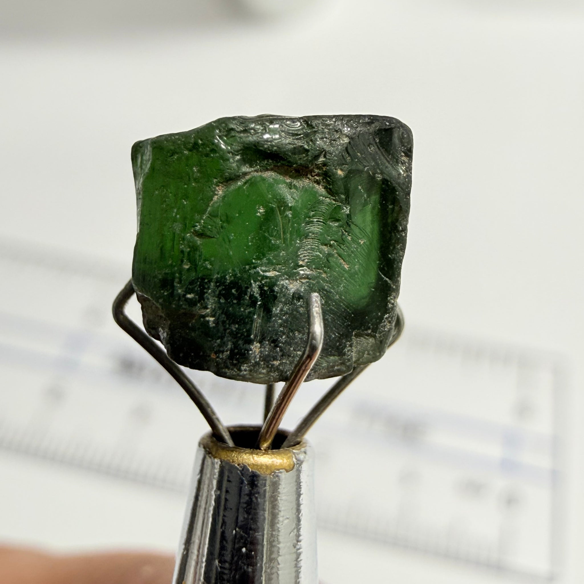 Tourmaline Crystal, 4.21ct, Mwajanga, Tanzania, Untreated Unheated, vvs-if, black cap tourmaline, c axis totally closed
