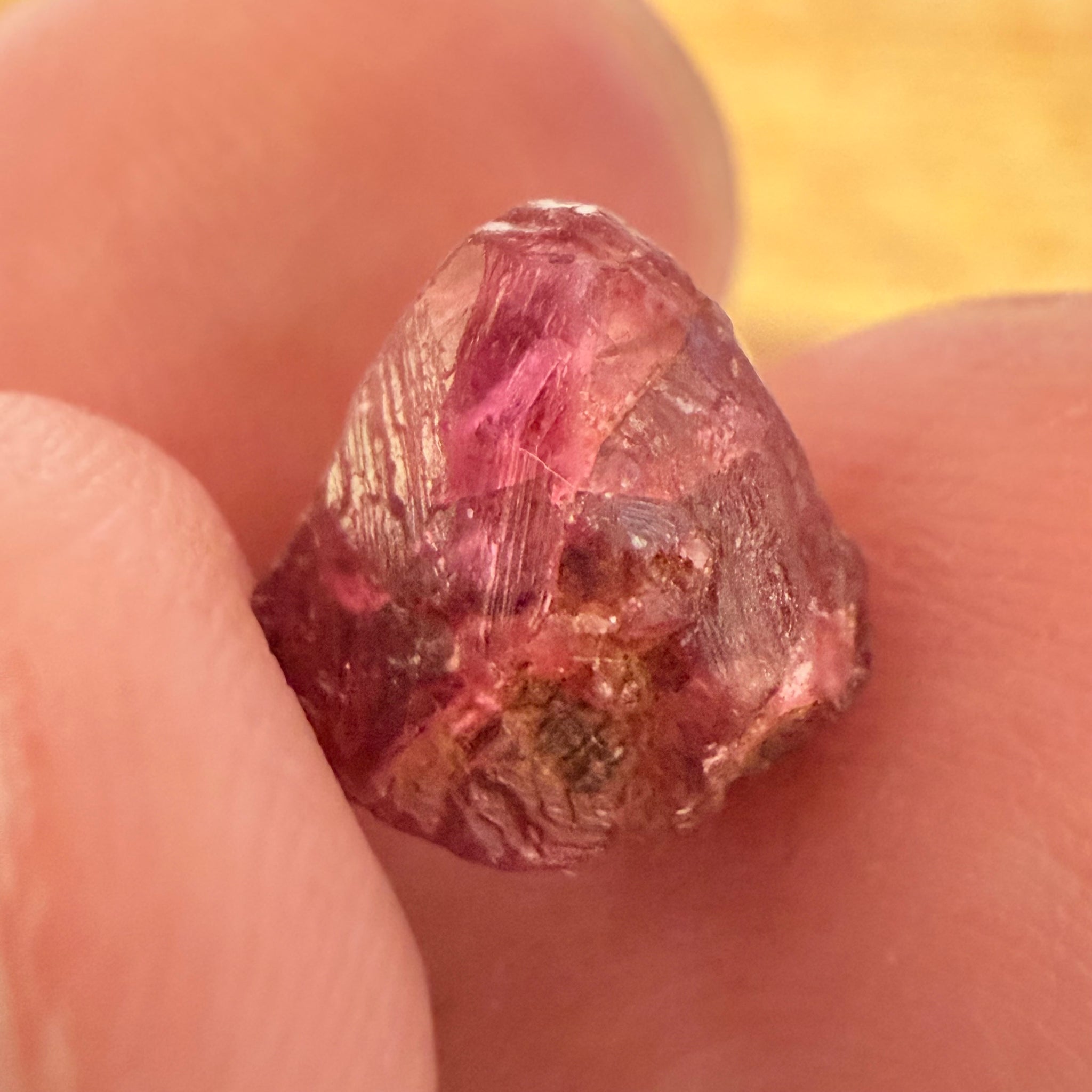 Winza Sapphire Crystal Specimen, 4.71ct, Winza, Tanzania, Untreated Unheated, look at the amazing etching which is all over the stone