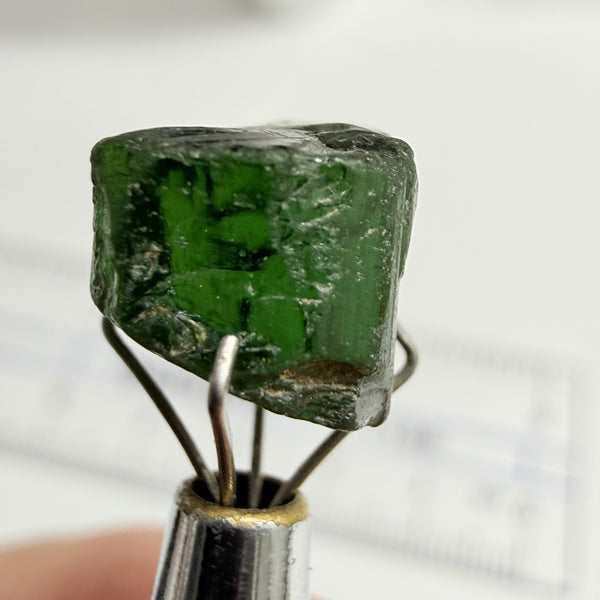 Tourmaline Crystal, 4.21ct, Mwajanga, Tanzania, Untreated Unheated, vvs-if, black cap tourmaline, c axis totally closed
