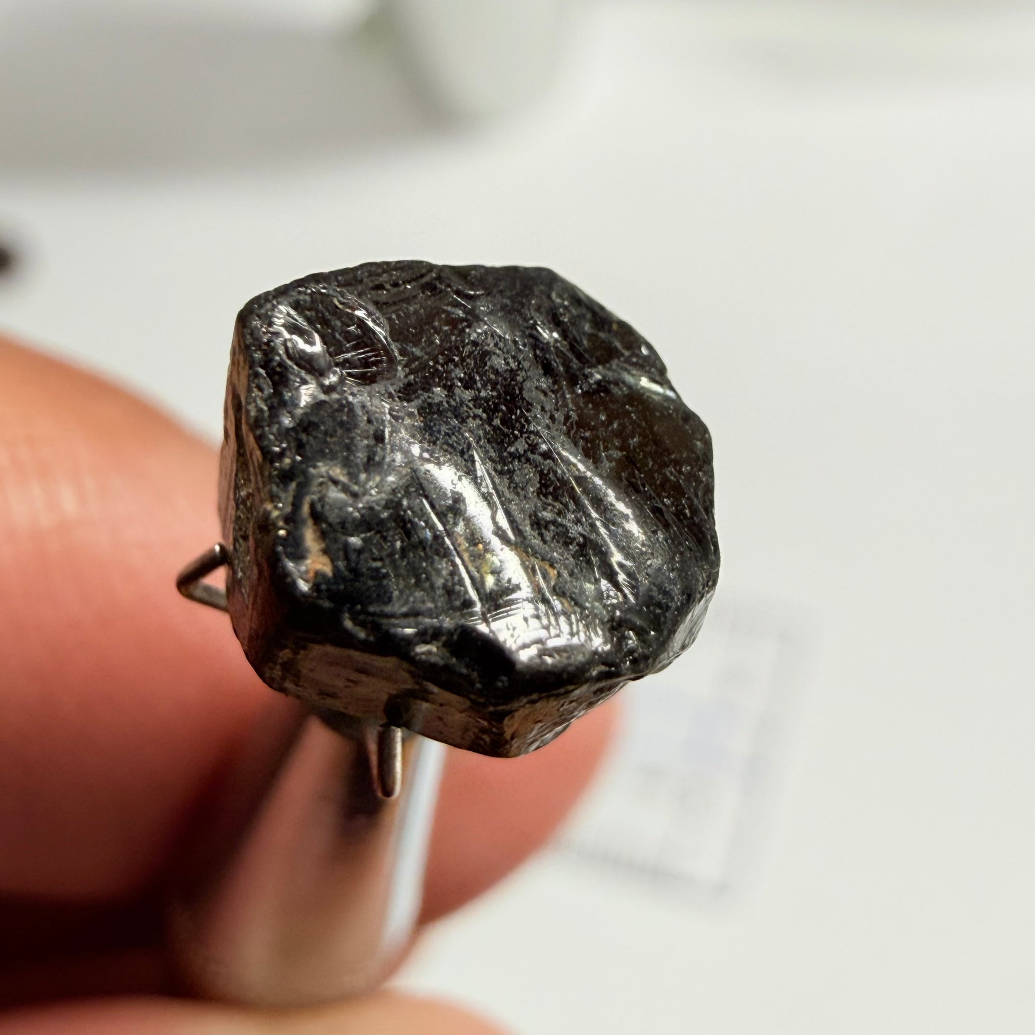 Tourmaline Crystal, 4.21ct, Mwajanga, Tanzania, Untreated Unheated, vvs-if, black cap tourmaline, c axis totally closed