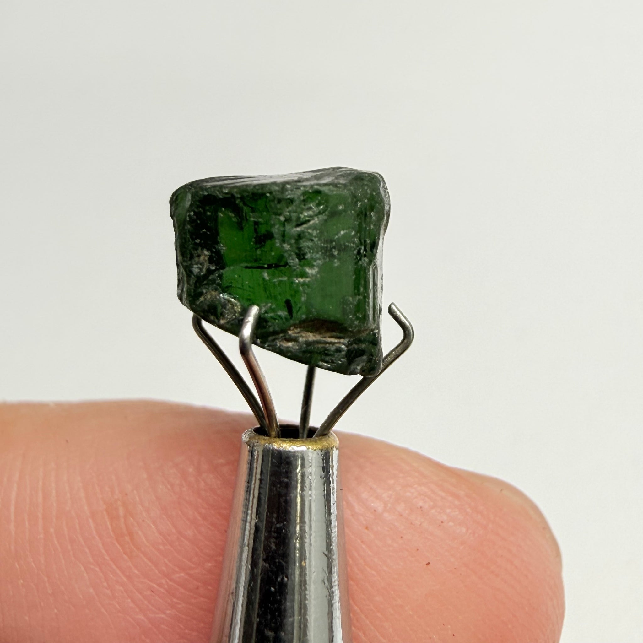 Tourmaline Crystal, 4.21ct, Mwajanga, Tanzania, Untreated Unheated, vvs-if, black cap tourmaline, c axis totally closed