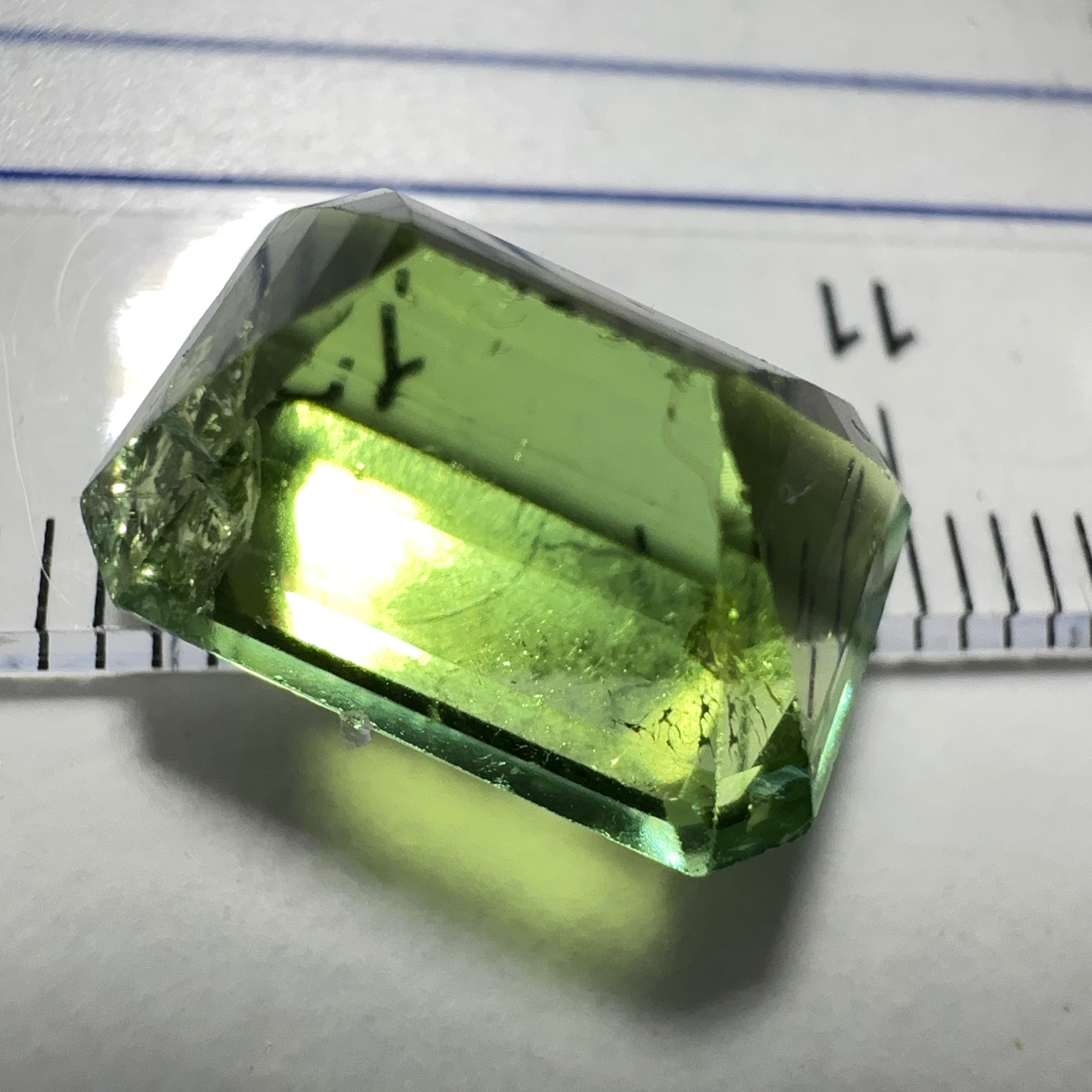 7.18ct Mozambique Tourmaline - Unheated Untreated. Salvaged from an old stock of Mozambique unheated Tourmalines that had been put aside, there is a good portion, needs a recut, treat as a pre-shape for faceting, BUT LOOK AT THAT COLOUR