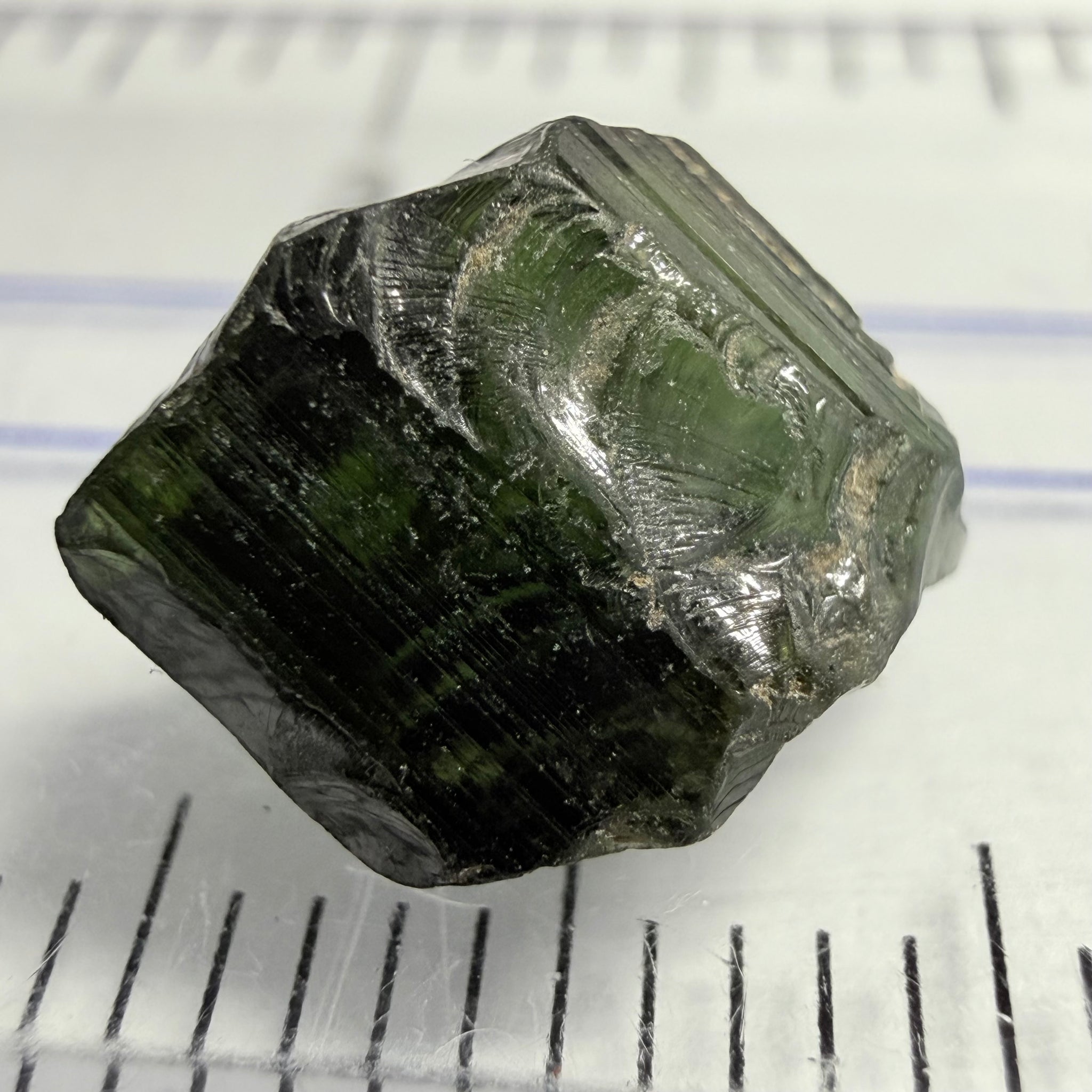 Tourmaline Crystal, 3.43ct, Mwajanga, Tanzania, Untreated Unheated, vvs-if, c axis closed