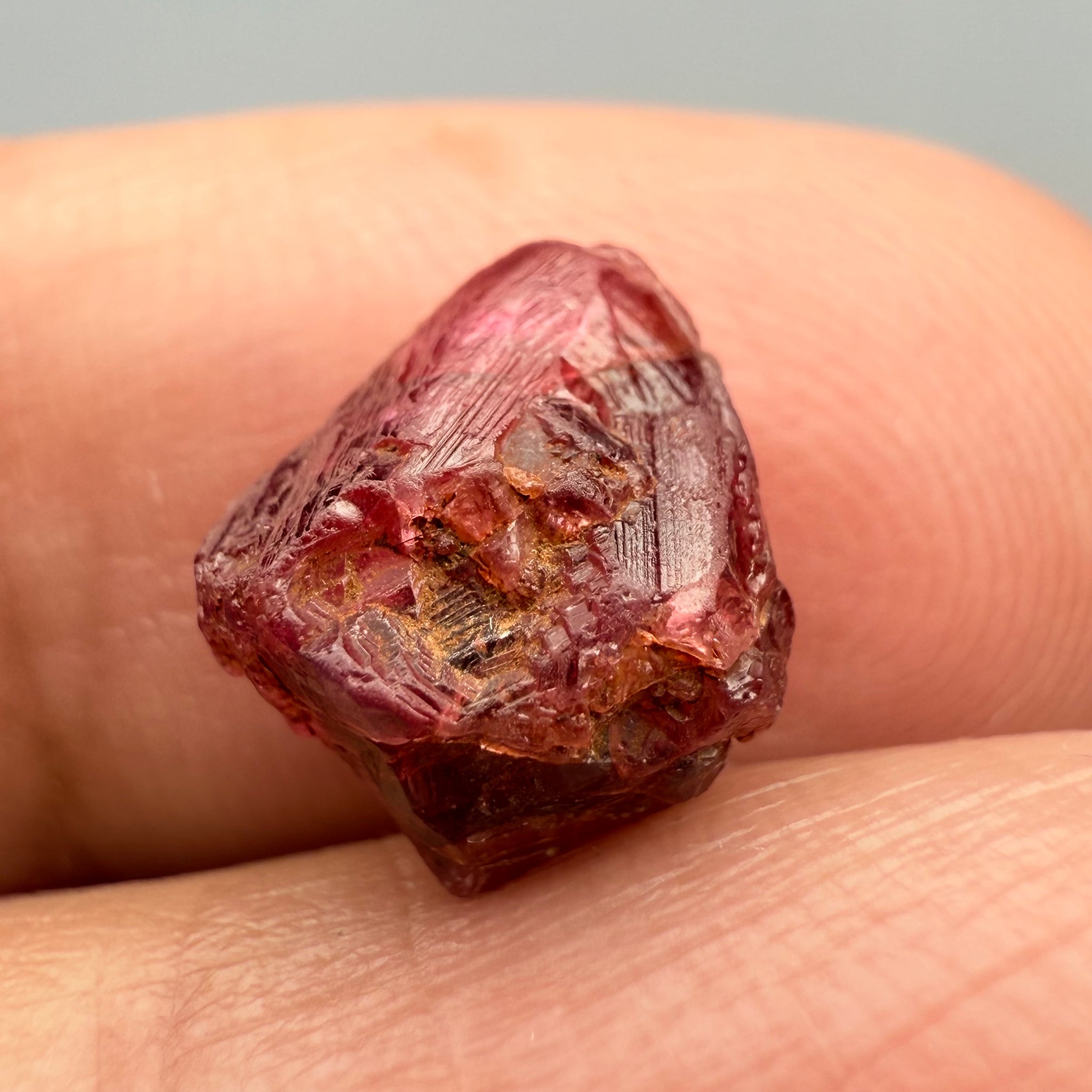 Winza Sapphire Crystal Specimen, 4.71ct, Winza, Tanzania, Untreated Unheated, look at the amazing etching which is all over the stone