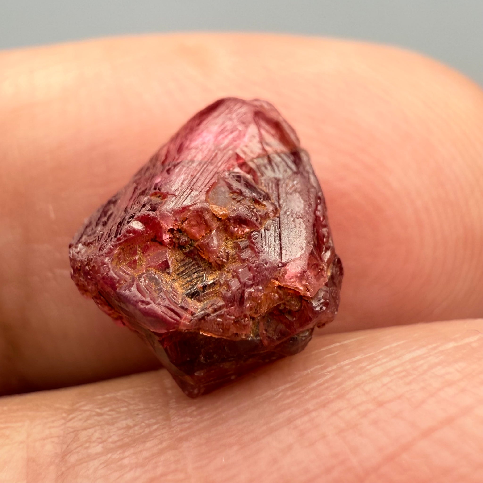 Winza Sapphire Crystal Specimen, 4.71ct, Winza, Tanzania, Untreated Unheated, look at the amazing etching which is all over the stone