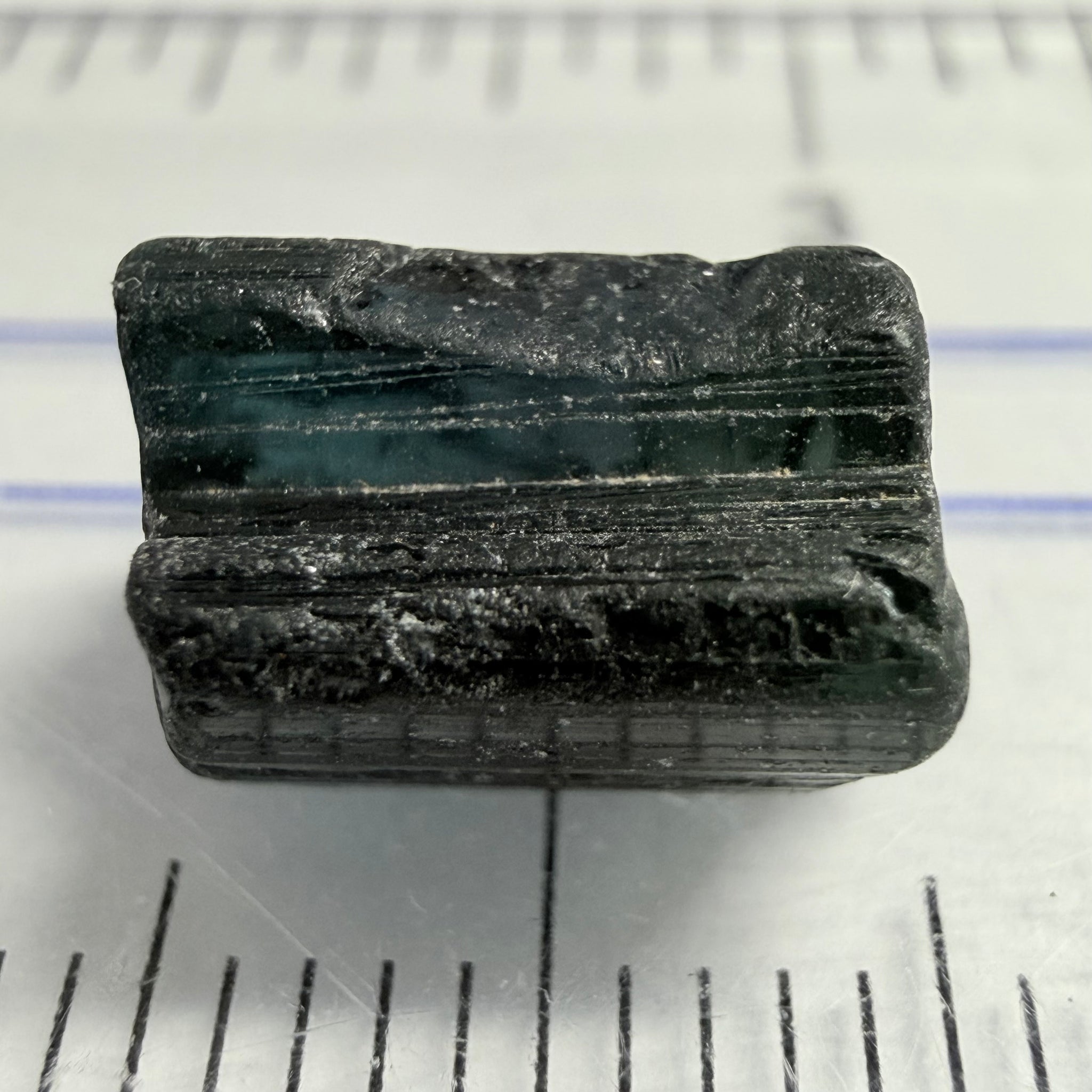 Tourmaline Crystal, 4.29ct, Mwajanga, Tanzania, Untreated Unheated, vvs-if, c axis closed, very dark stone, shape not so great for faceting
