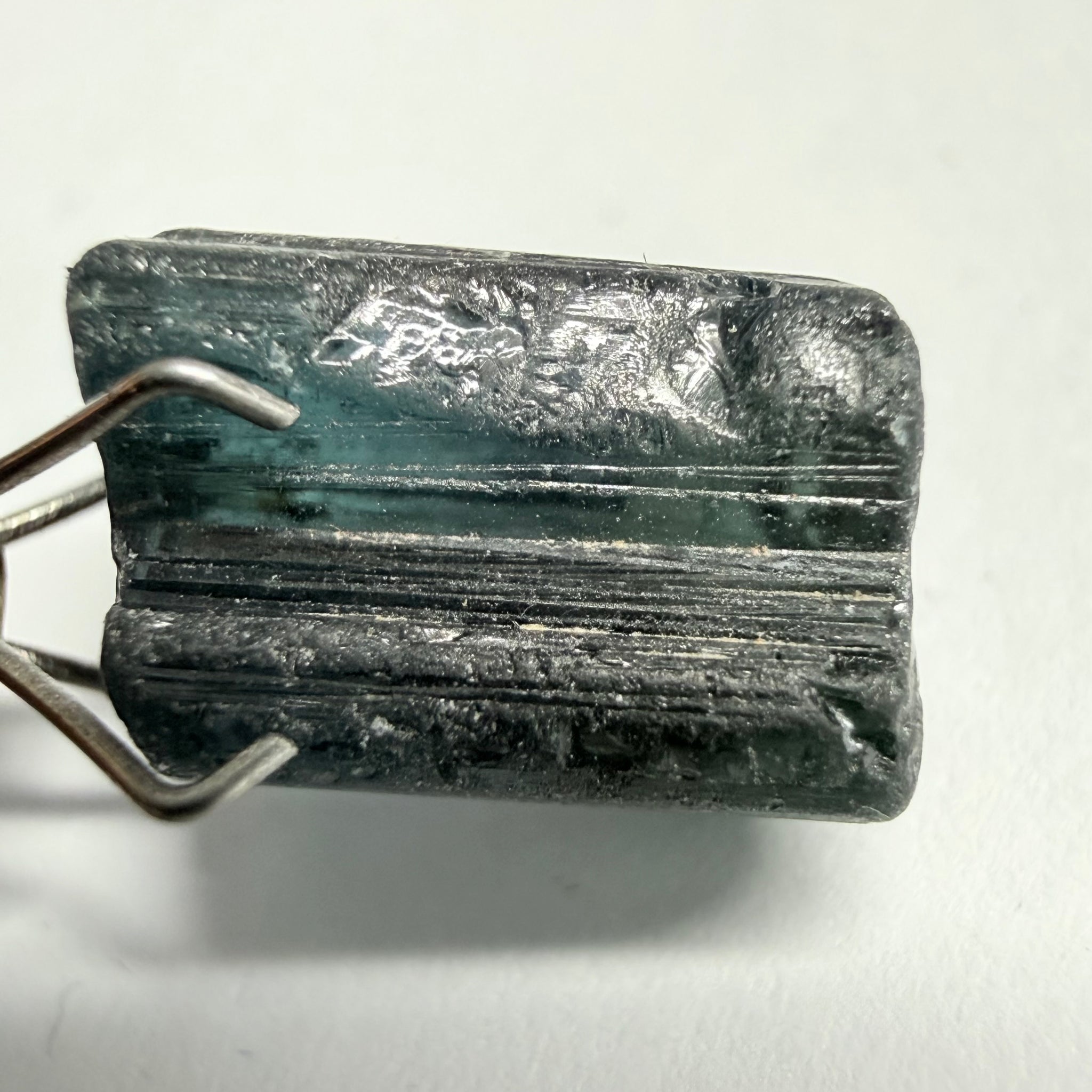 Tourmaline Crystal, 4.29ct, Mwajanga, Tanzania, Untreated Unheated, vvs-if, c axis closed, very dark stone, shape not so great for faceting