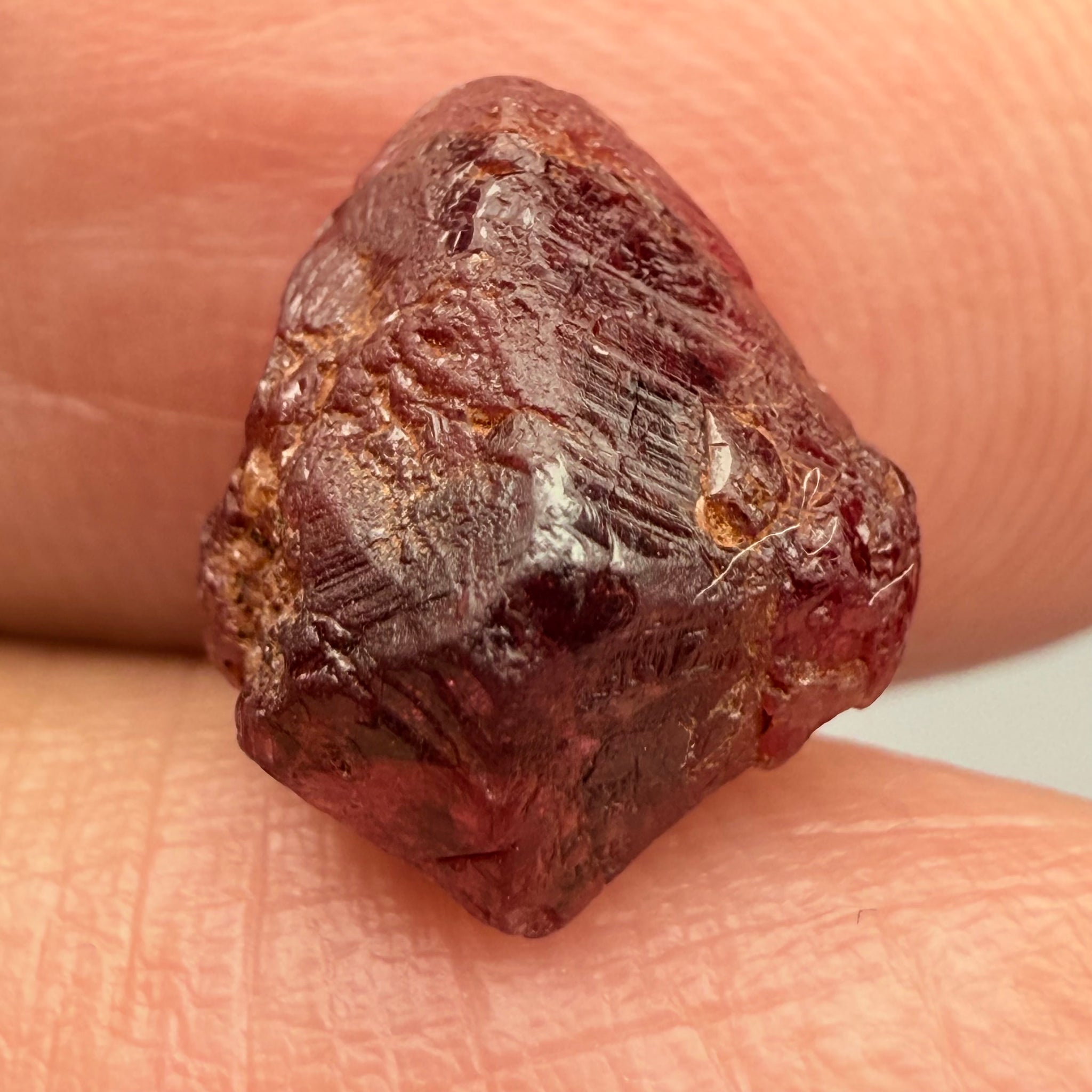 Winza Sapphire Crystal Specimen, 4.71ct, Winza, Tanzania, Untreated Unheated, look at the amazing etching which is all over the stone