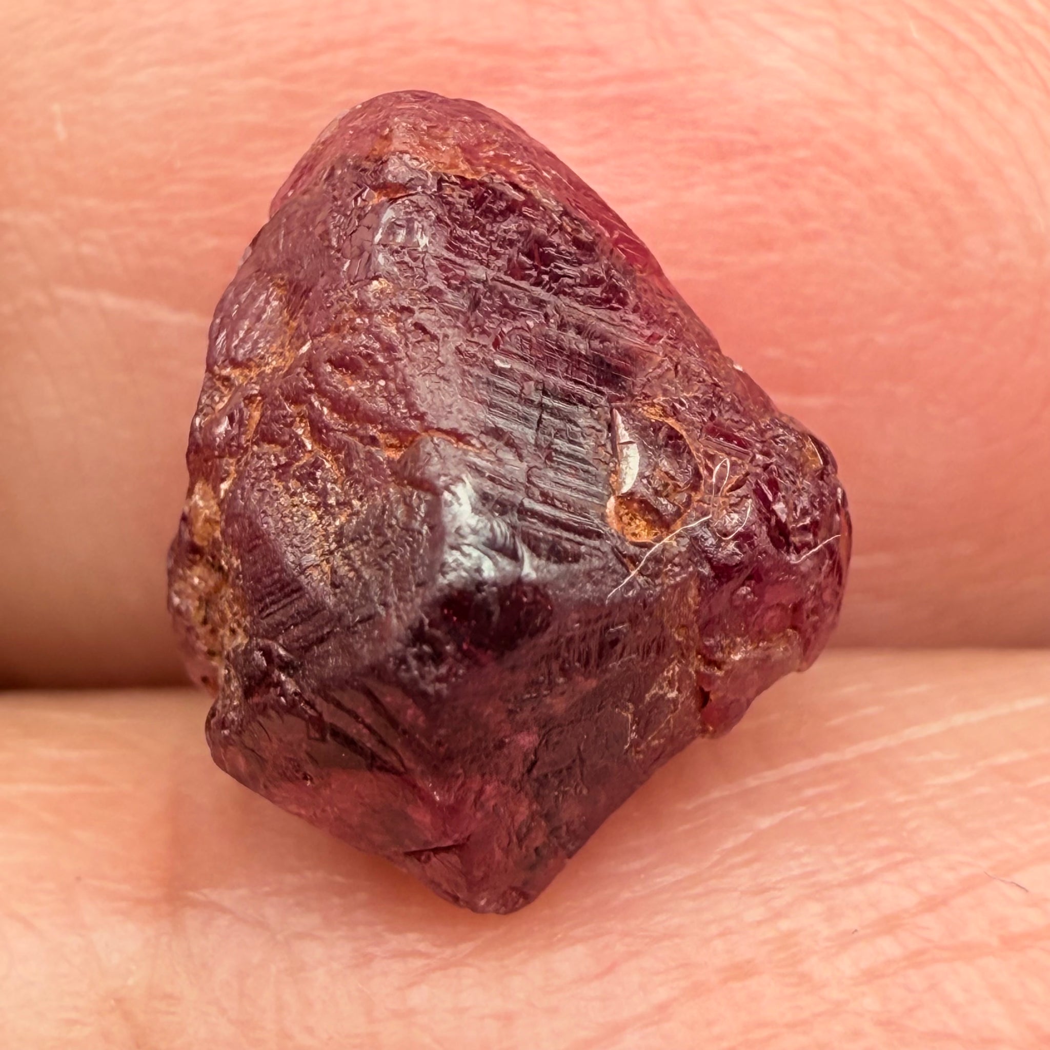 Winza Sapphire Crystal Specimen, 4.71ct, Winza, Tanzania, Untreated Unheated, look at the amazing etching which is all over the stone