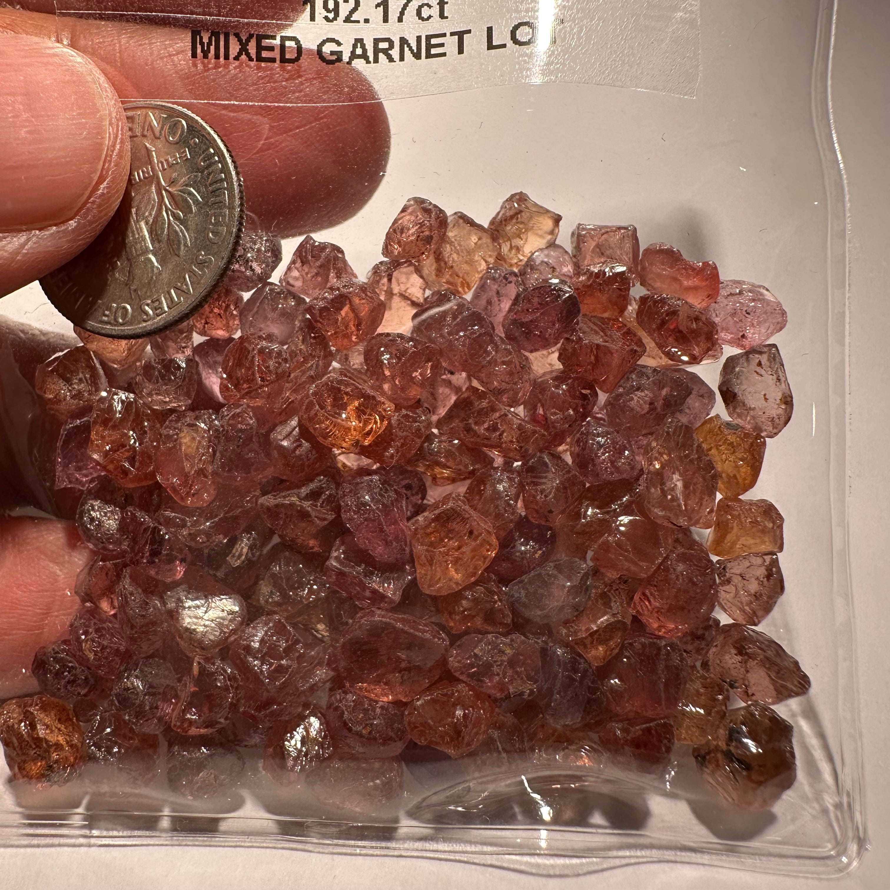 192.17ct Mixed Garnet Lot, Tanzania, Untreated Unheated, slightly included to included
