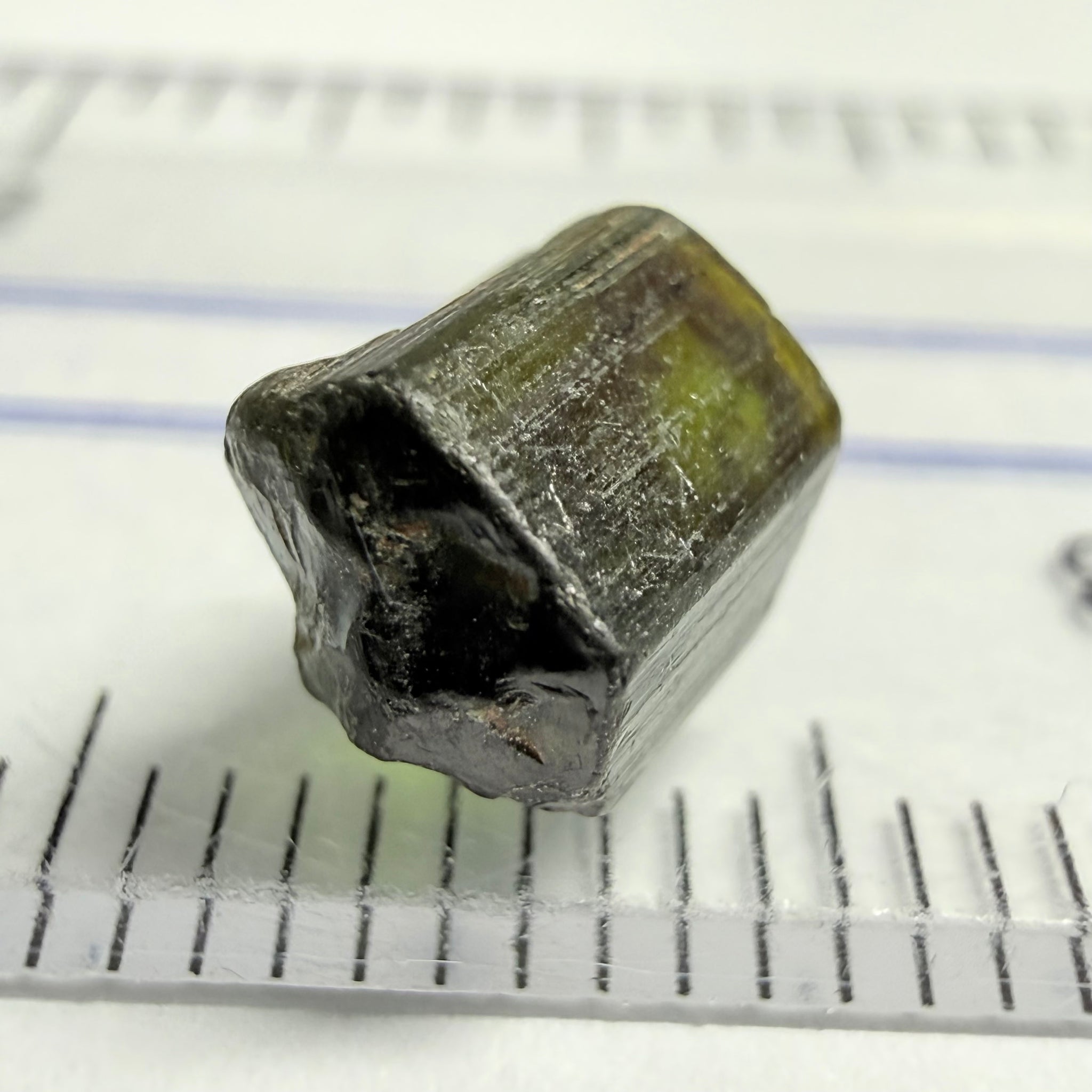 Tourmaline Crystal, 2.01ct, Mwajanga, Tanzania, Untreated Unheated, vvs, black cap tourmaline, c axis totally closed
