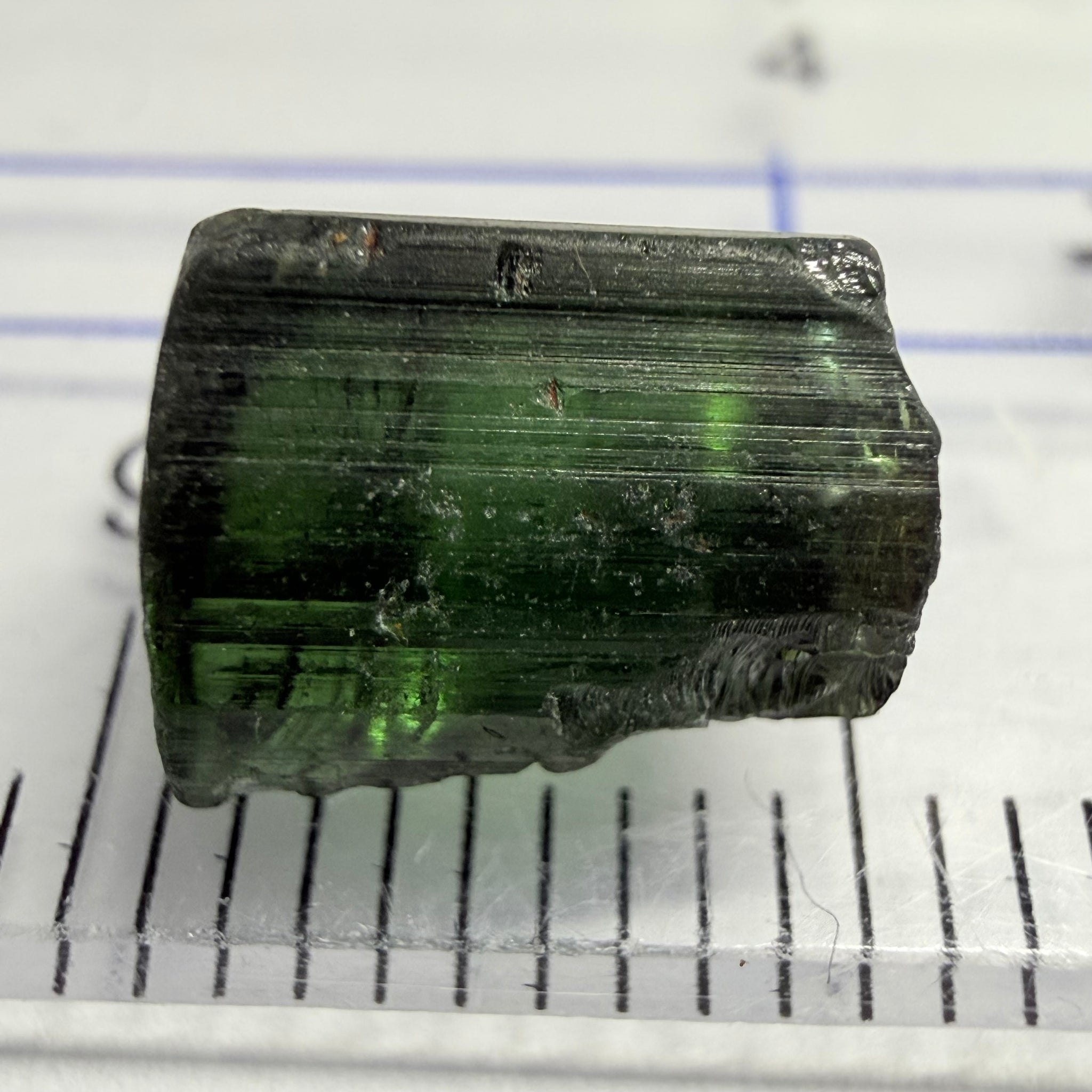 Tourmaline Crystal, 3.50ct, Mwajanga, Tanzania, Untreated Unheated, inclusion crack on one side, see photo, c axis totally closed