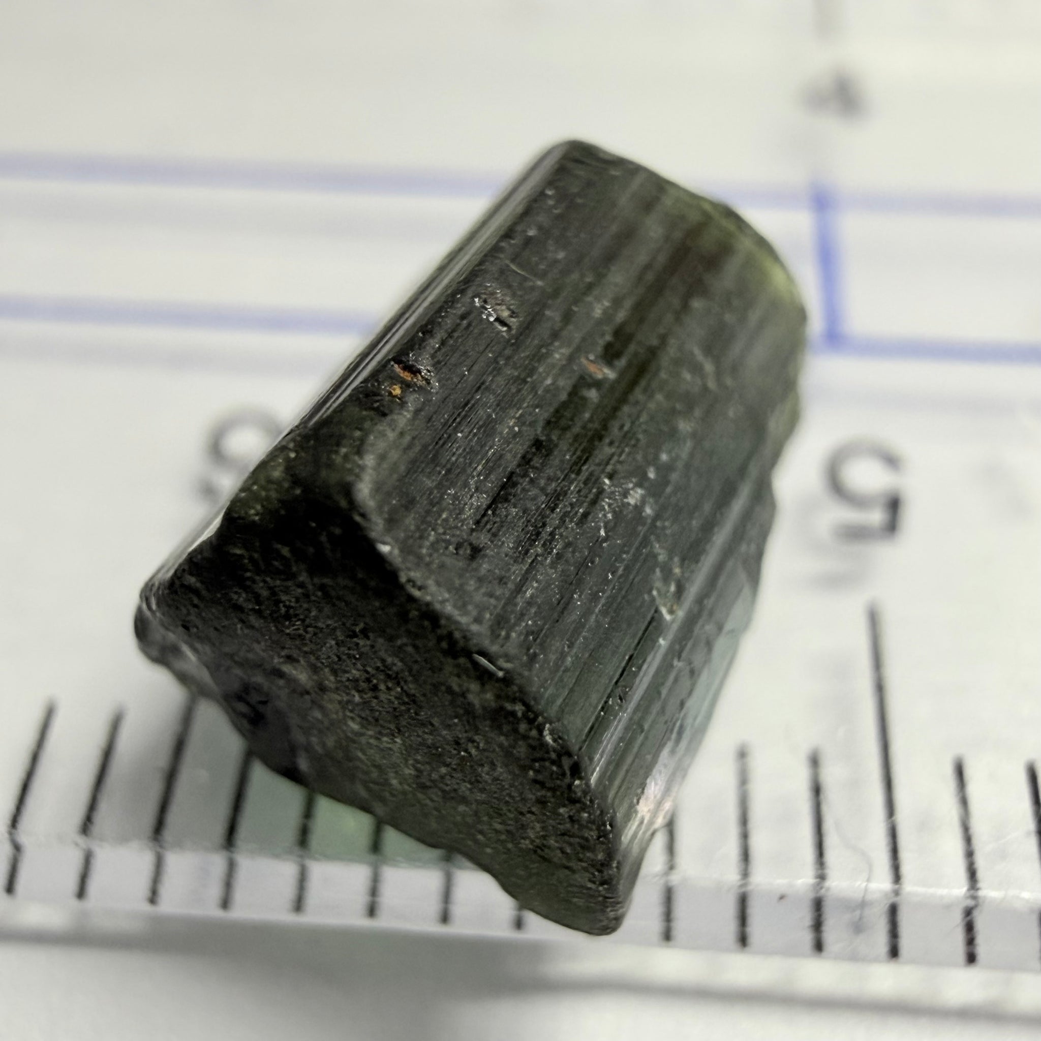 Tourmaline Crystal, 3.50ct, Mwajanga, Tanzania, Untreated Unheated, inclusion crack on one side, see photo, c axis totally closed