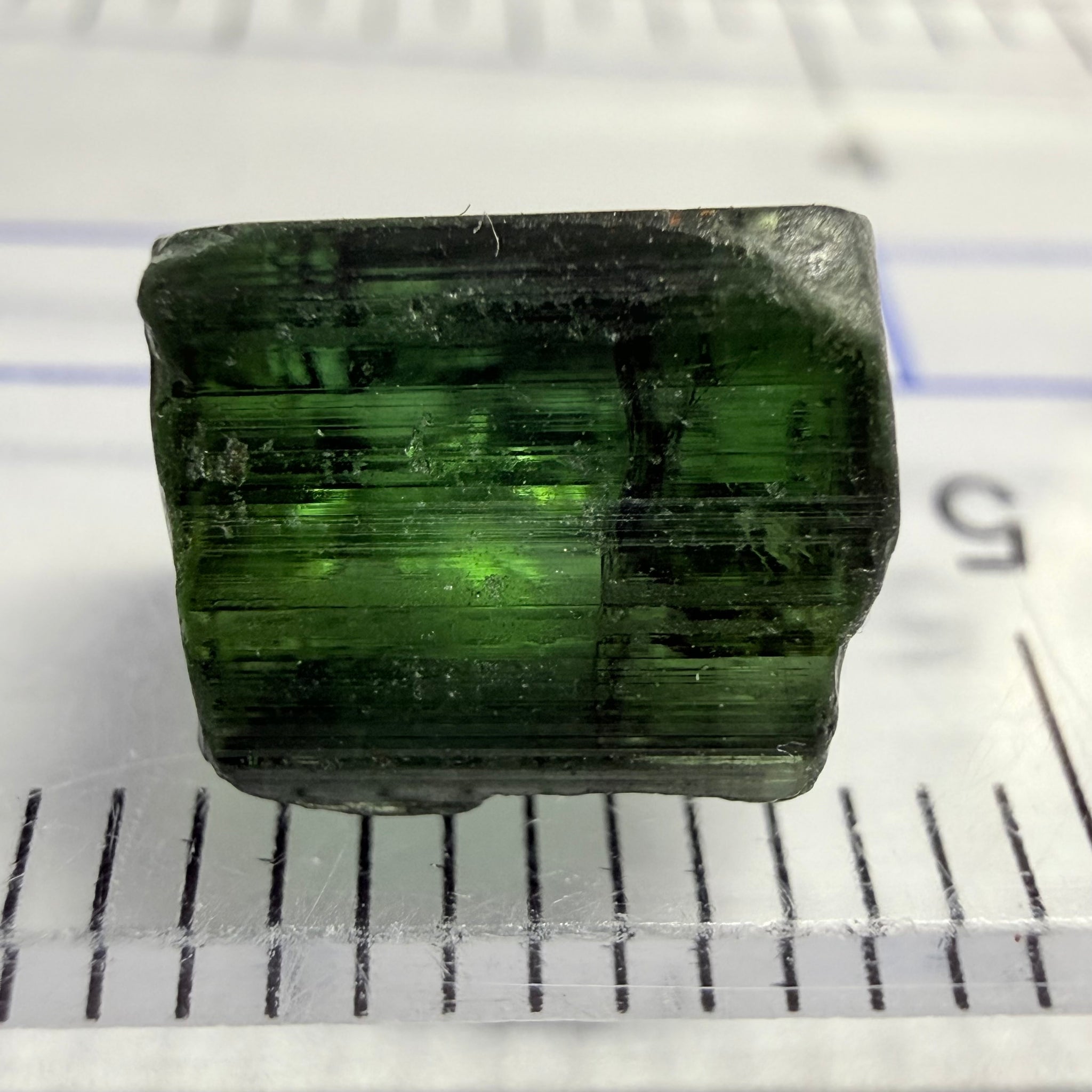 Tourmaline Crystal, 3.50ct, Mwajanga, Tanzania, Untreated Unheated, inclusion crack on one side, see photo, c axis totally closed