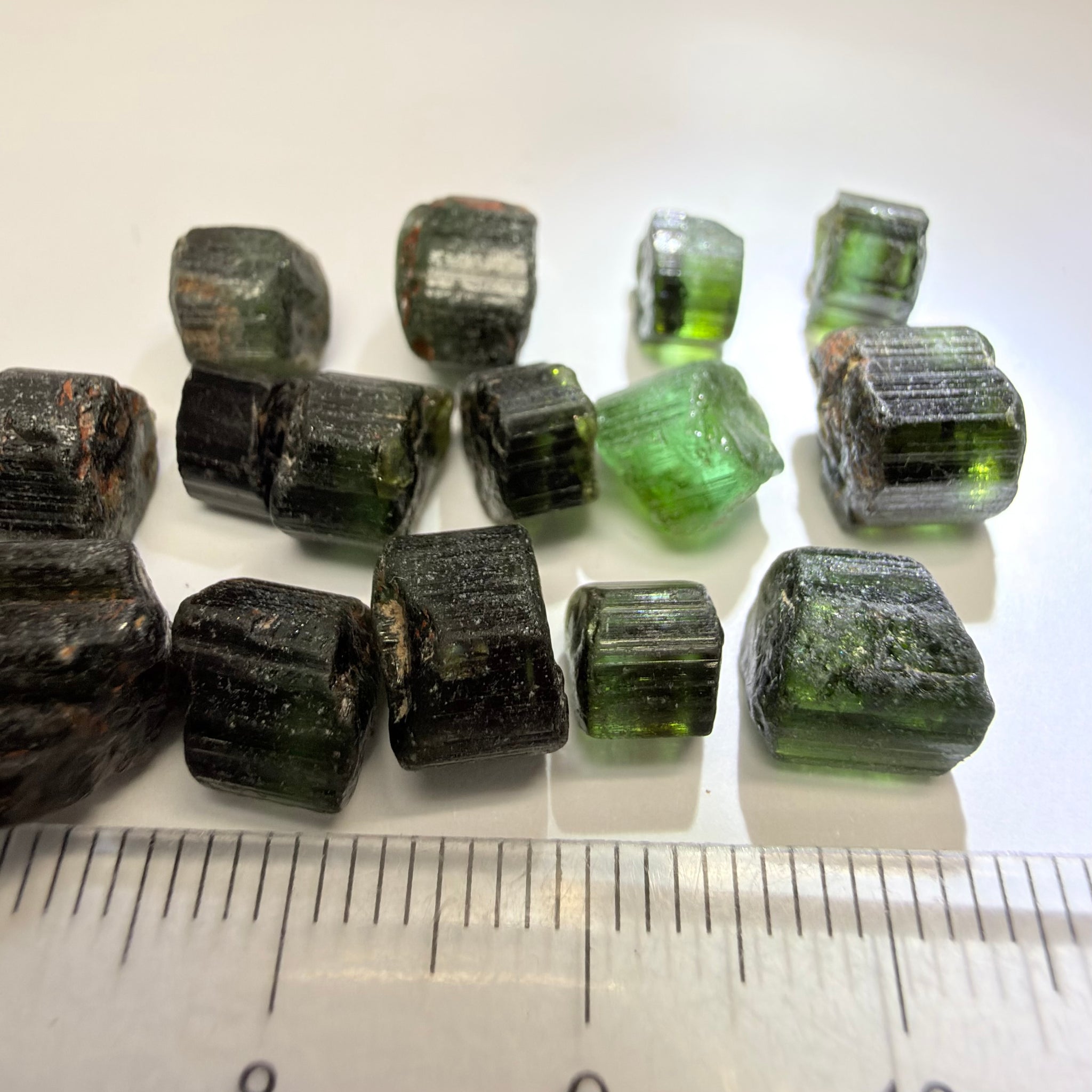 Tourmaline Crystal Lot, 51.91ct, Mwajanga, Tanzania, Untreated Unheated, c axis totally closed, vs-vvs a few si, see video for a backlit view