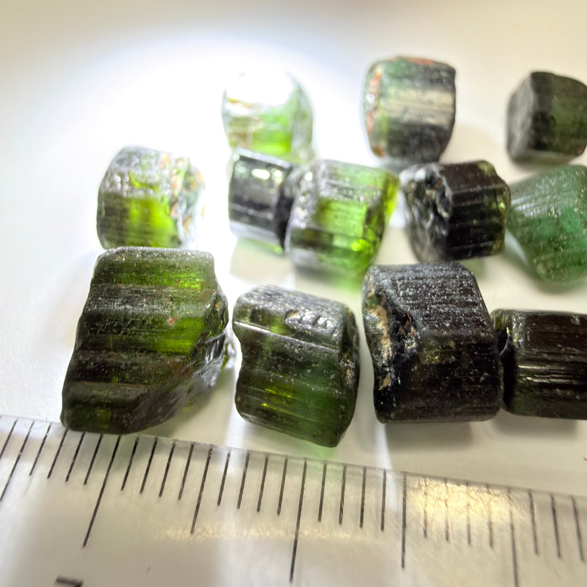Tourmaline Crystal Lot, 51.91ct, Mwajanga, Tanzania, Untreated Unheated, c axis totally closed, vs-vvs a few si, see video for a backlit view