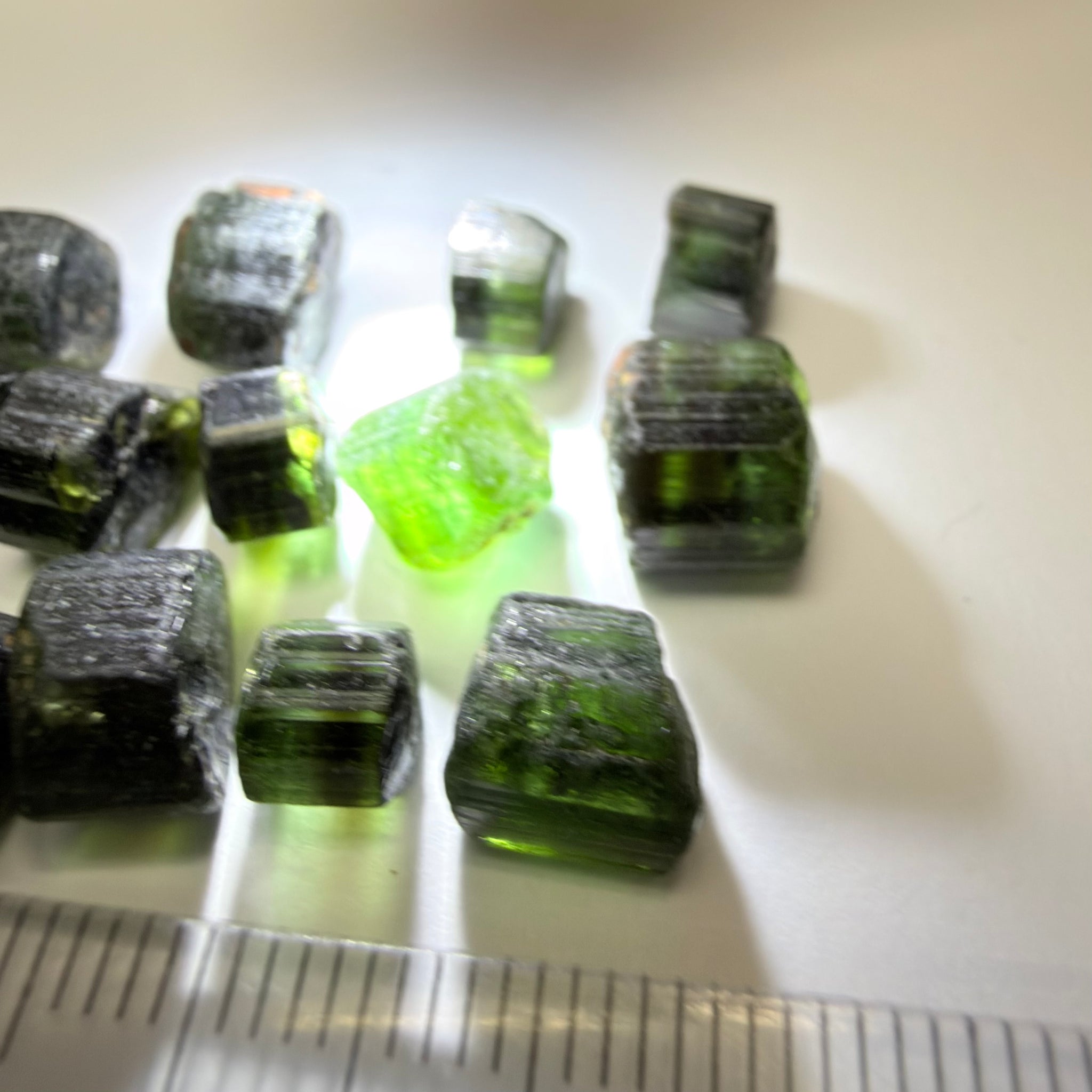 Tourmaline Crystal Lot, 51.91ct, Mwajanga, Tanzania, Untreated Unheated, c axis totally closed, vs-vvs a few si, see video for a backlit view