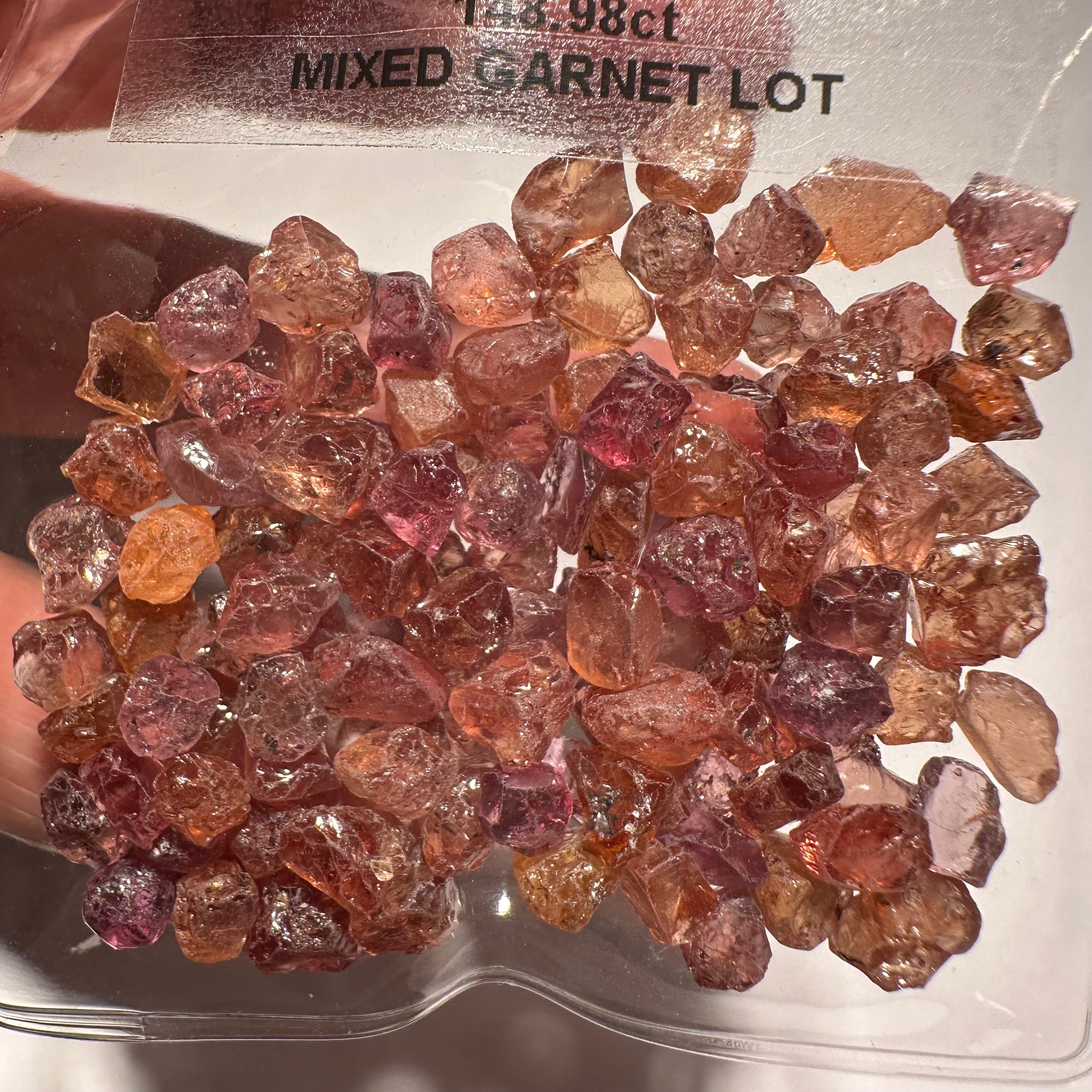 148.98ct Mixed Garnet Lot, Tanzania, Untreated Unheated, slightly included to included