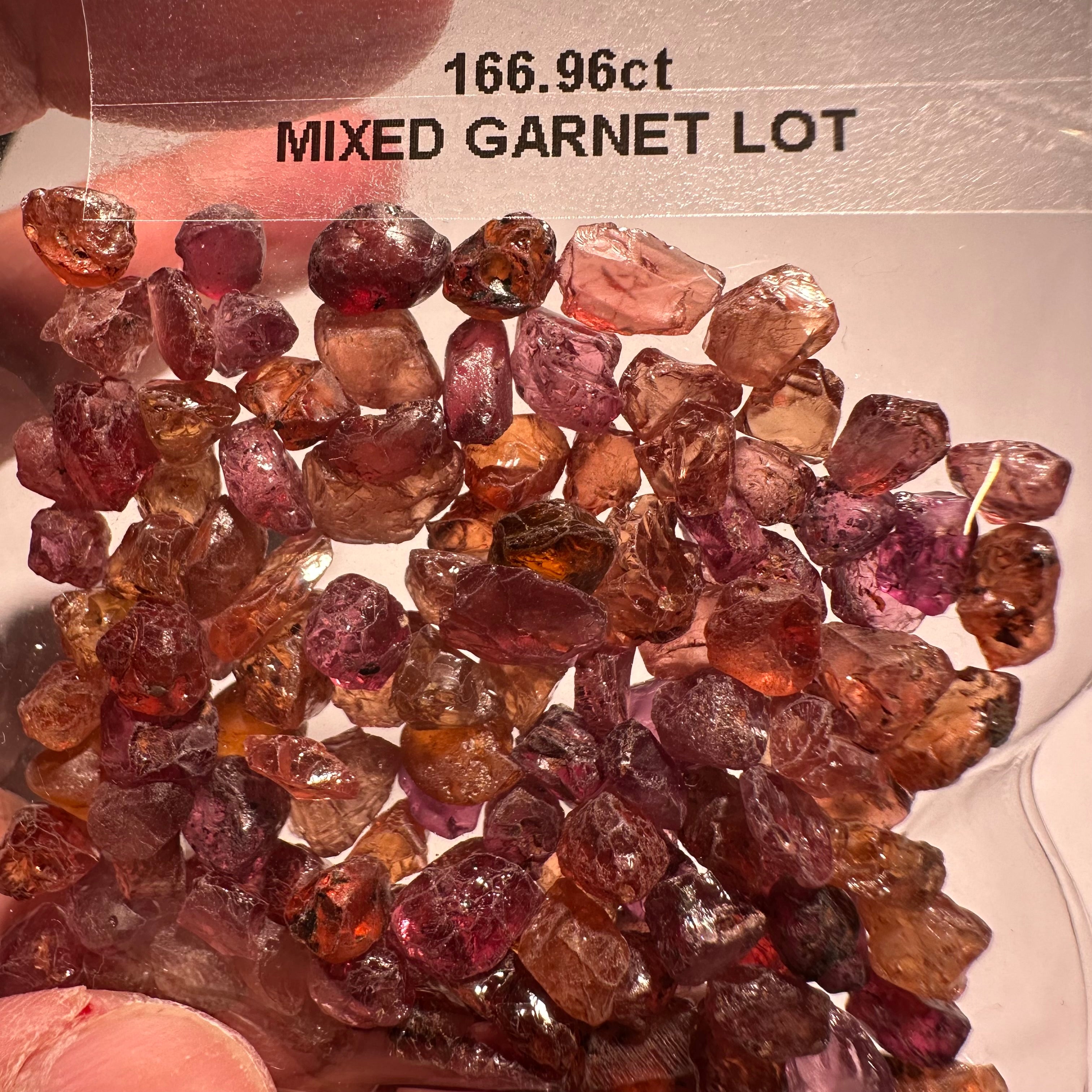 166.96ct Mixed Garnet Lot, Tanzania, Untreated Unheated, slightly included to included