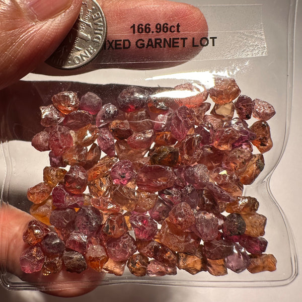 167.74ct Mixed Garnet Lot, Tanzania, Untreated Unheated, slightly included to included
