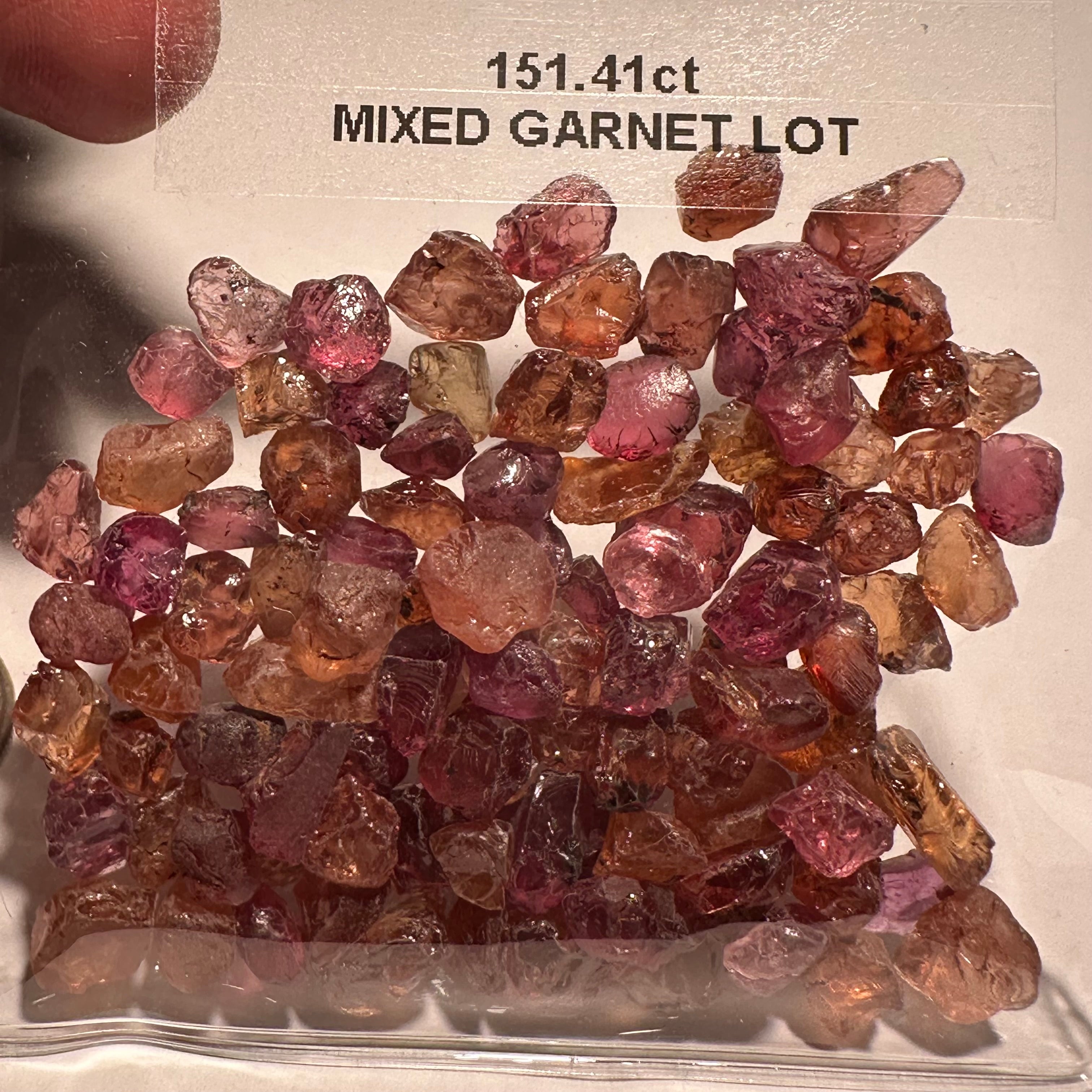 151.41ct Mixed Garnet Lot, Tanzania, Untreated Unheated, slightly included to included