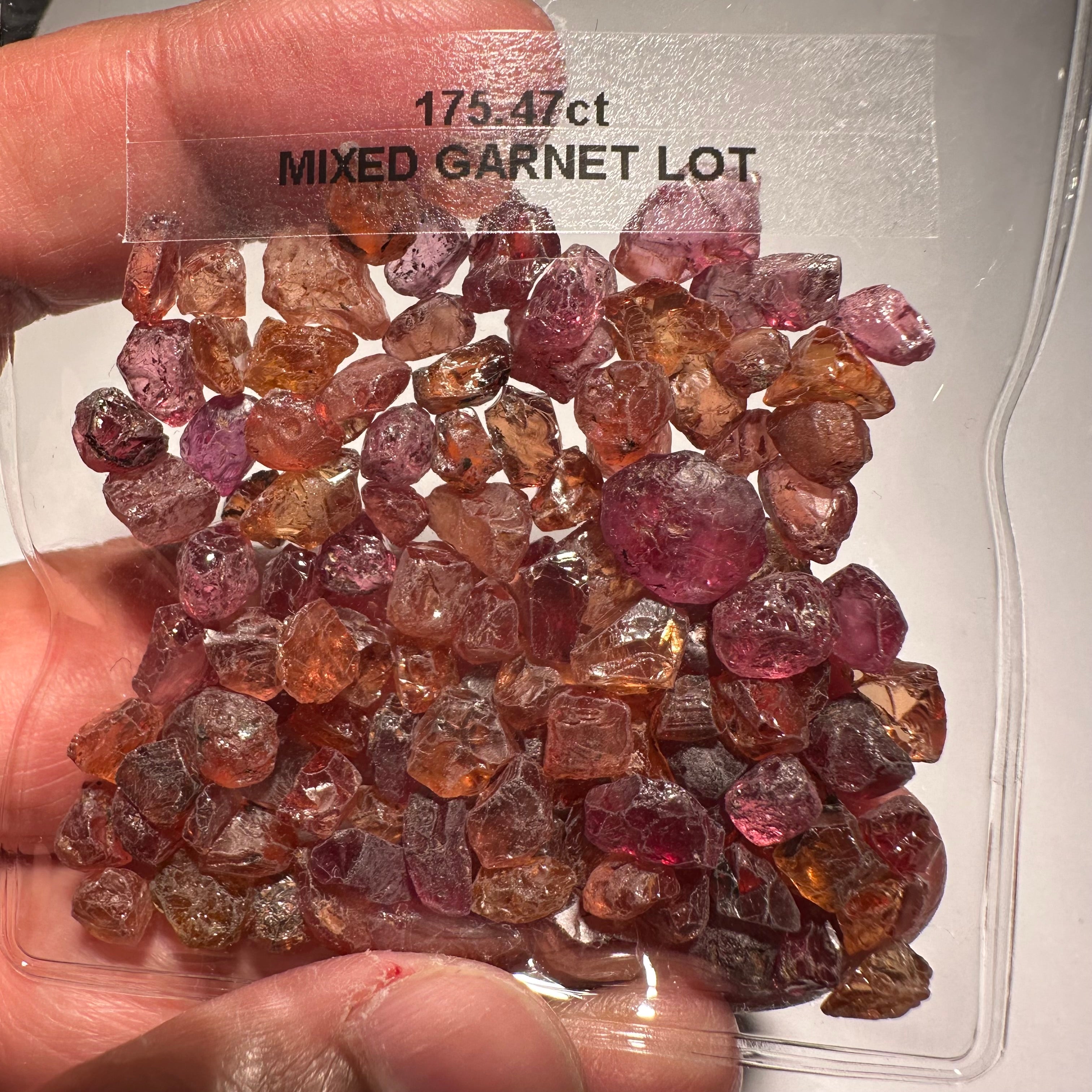 175.47ct Mixed Garnet Lot, Tanzania, Untreated Unheated, slightly included to included