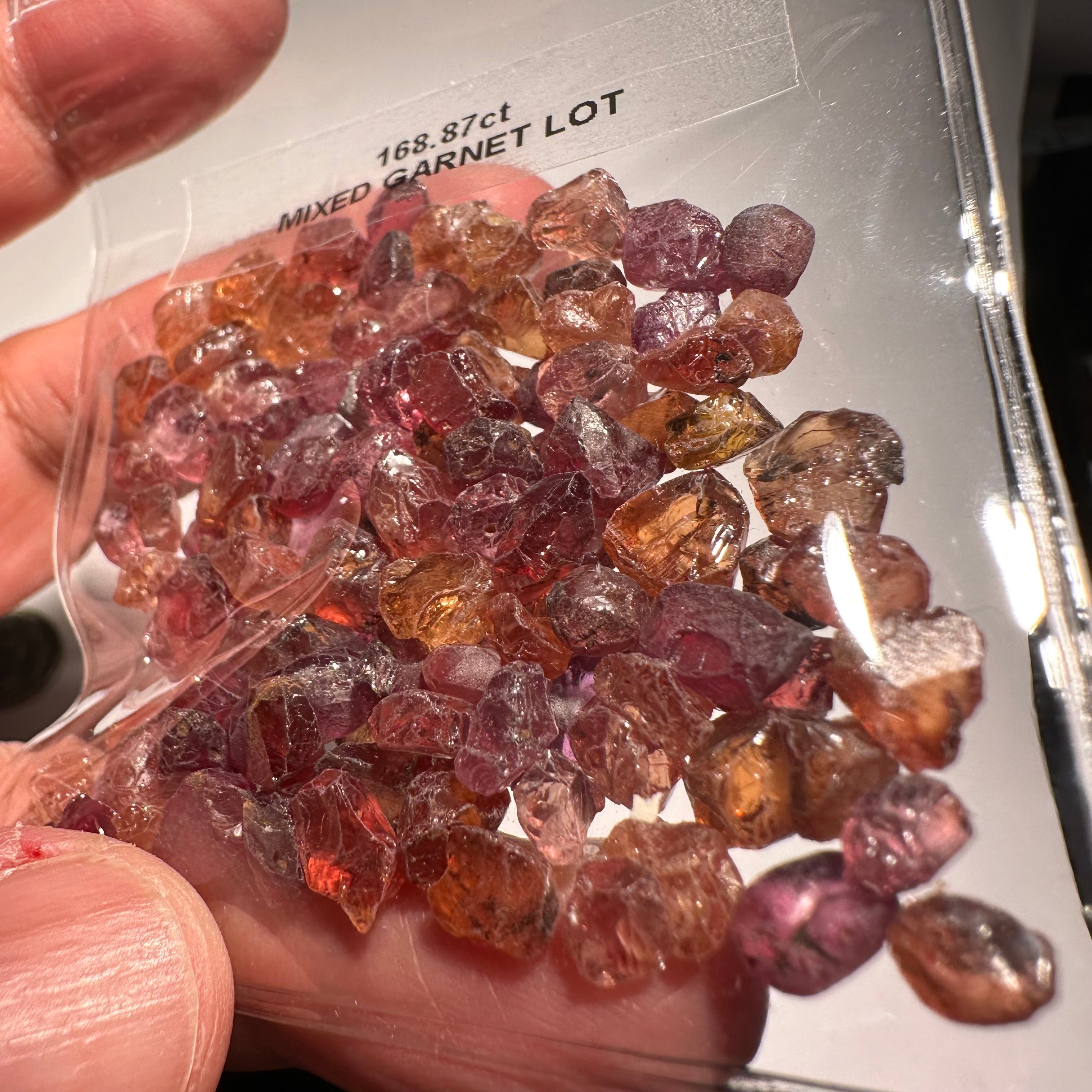 168.87ct Mixed Garnet Lot, Tanzania, Untreated Unheated, slightly included to included