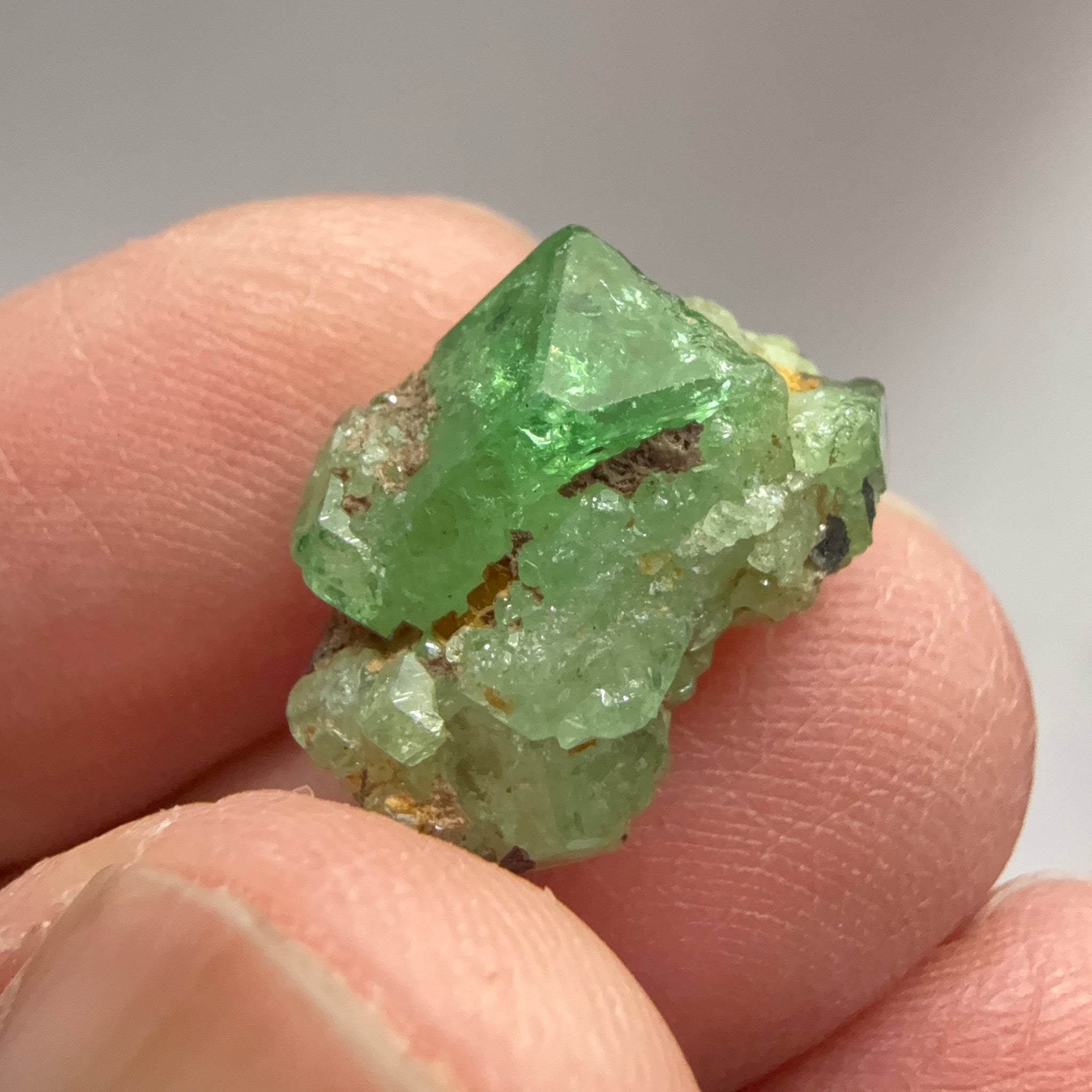 Tsavorite Crystal on Matrix. 9.72ct, Merelani. Tanzania, Untreated Unheated