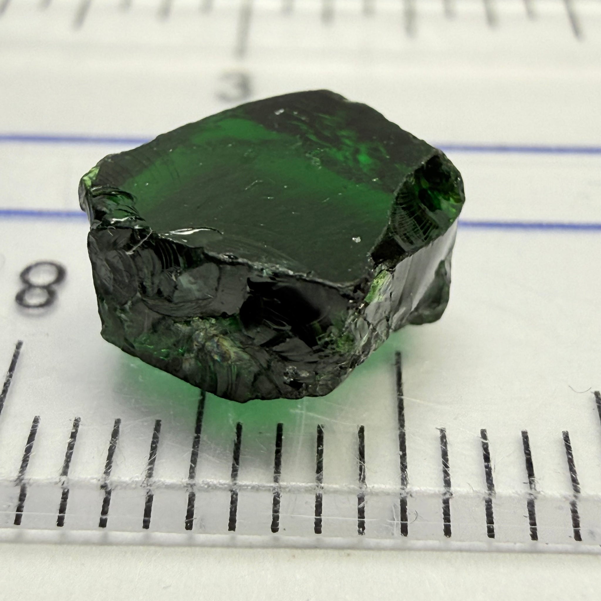 Tsavorite Garnet, 3.70ct, Tanzania, Untreated Unheated, vs and flat shape
