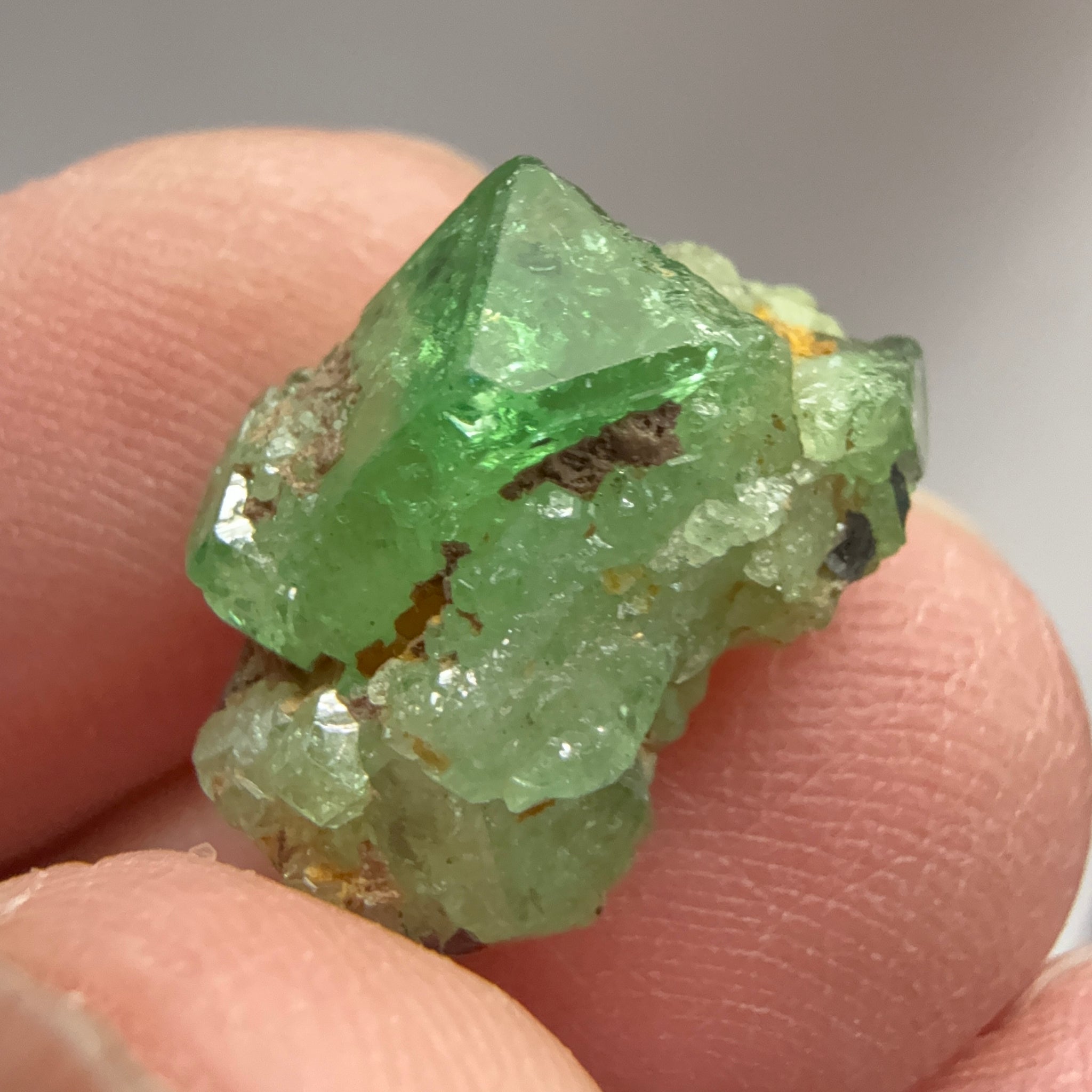 Tsavorite Crystal on Matrix. 9.72ct, Merelani. Tanzania, Untreated Unheated