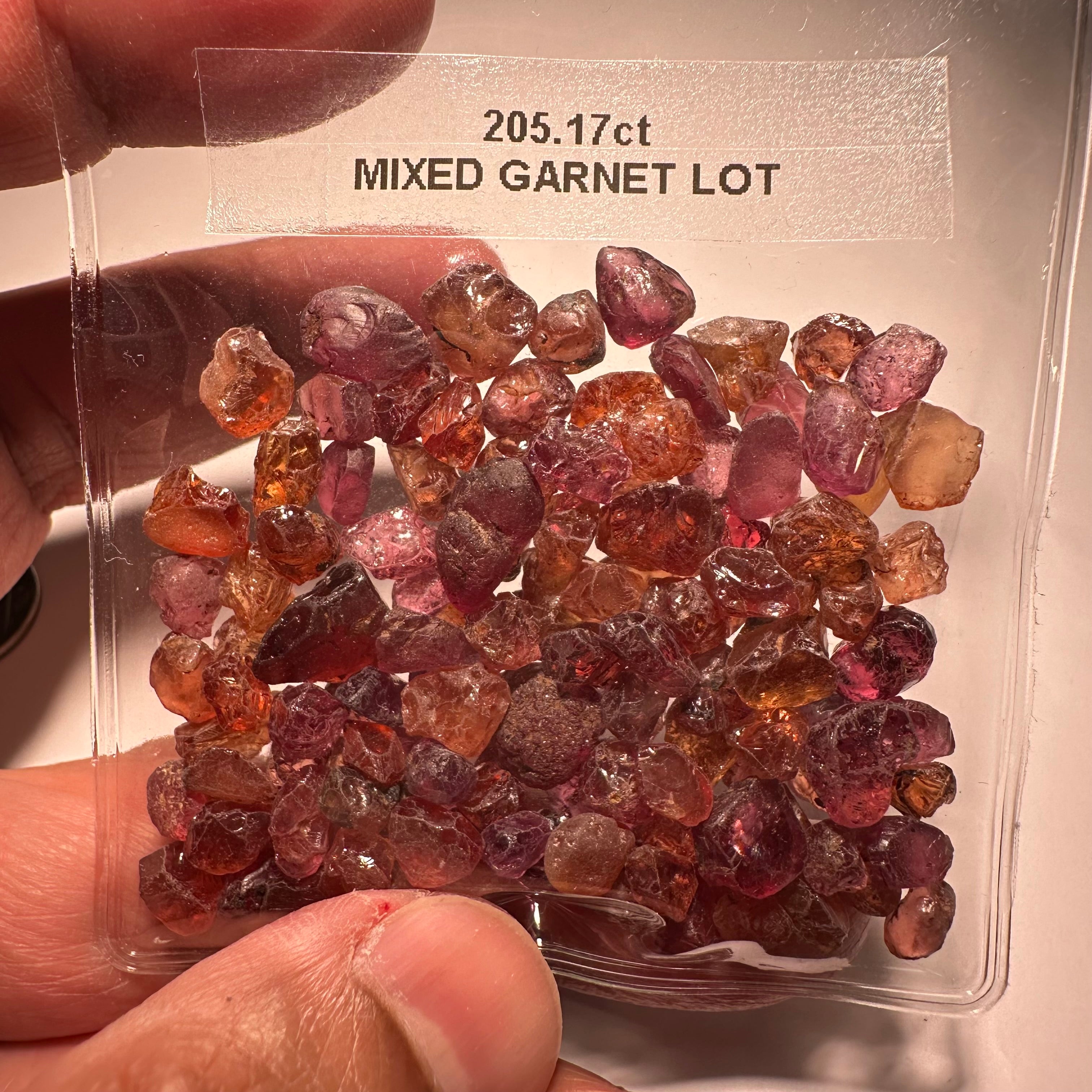 205.17ct Mixed Garnet Lot, Tanzania, Untreated Unheated, slightly included to included
