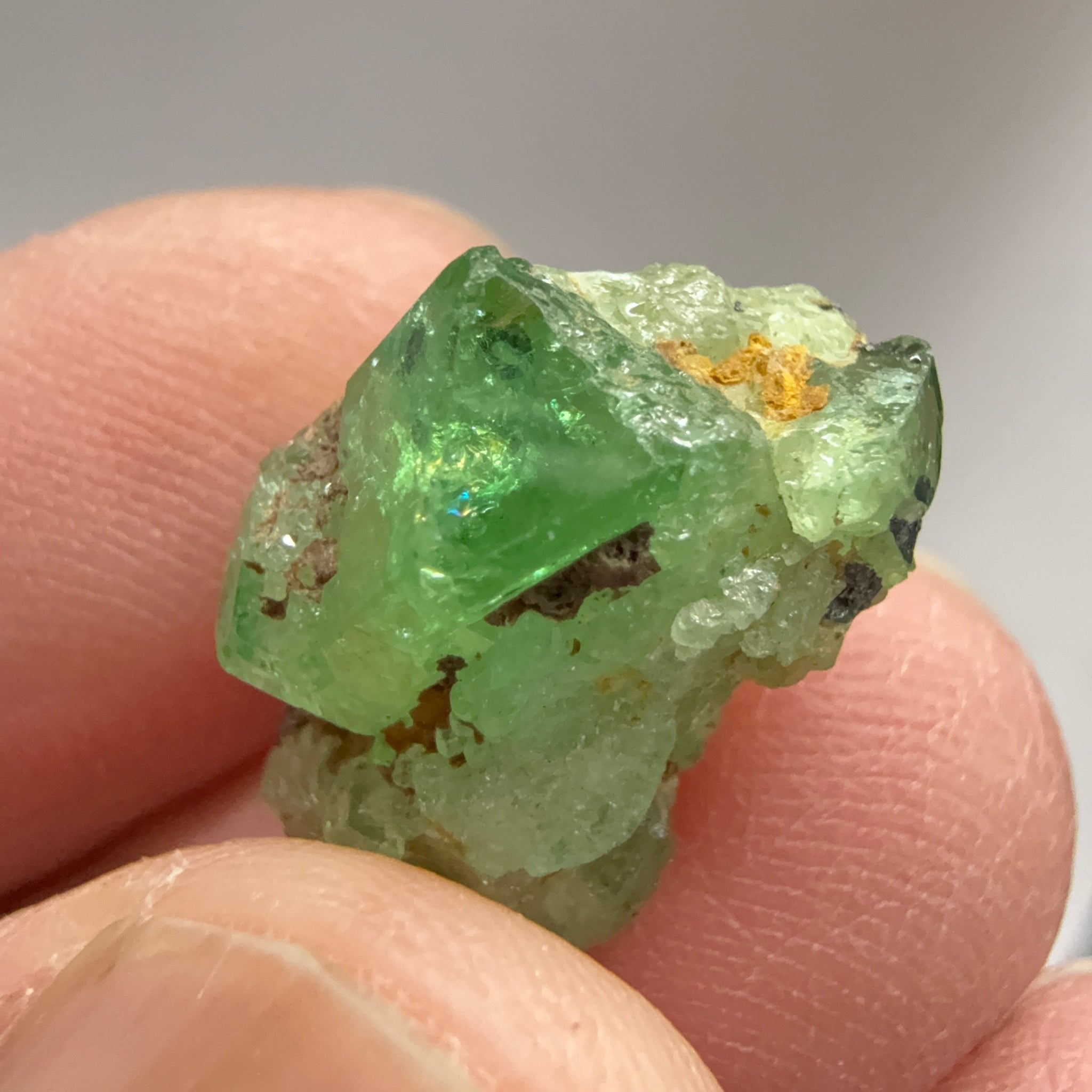Tsavorite Crystal on Matrix. 9.72ct, Merelani. Tanzania, Untreated Unheated