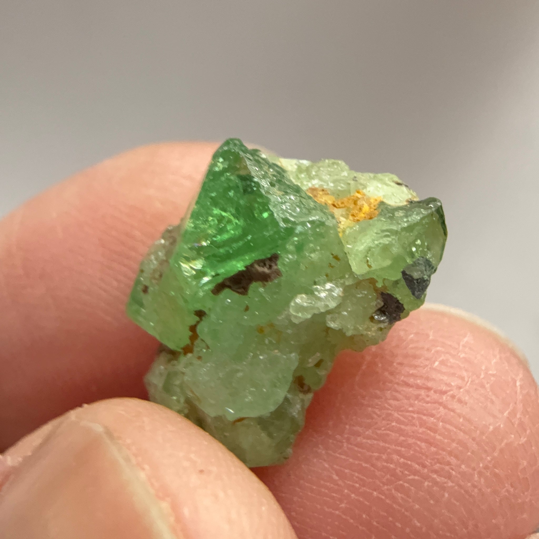 Tsavorite Crystal on Matrix. 9.72ct, Merelani. Tanzania, Untreated Unheated