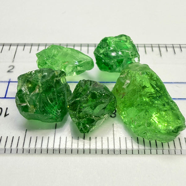 Tsavorite Garnet Lot, heavily included, 24.29ct, Tanzania, Untreated Unheated